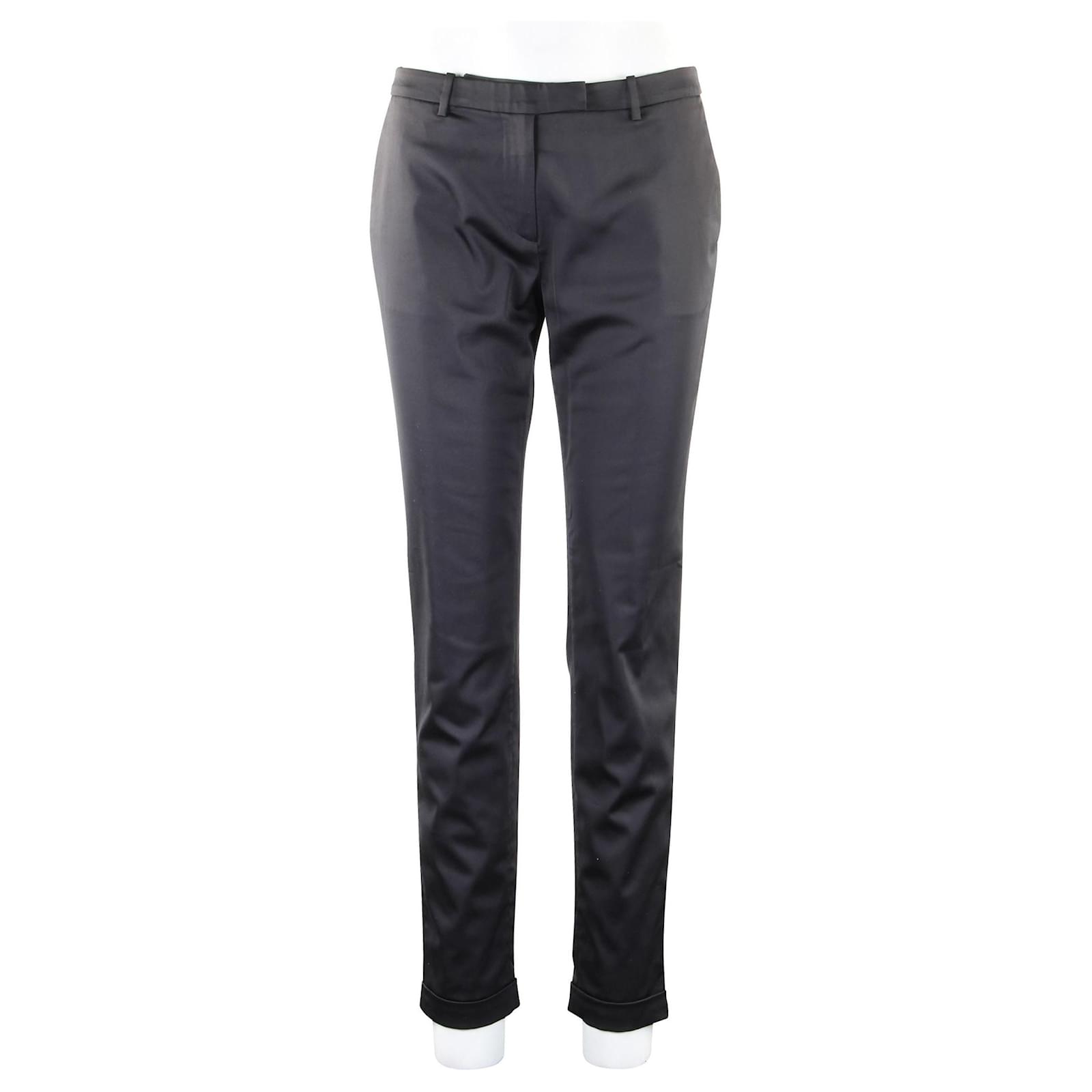 Autre Marque Pantaloni di raso Nero Viscosa ref.360574 - Joli Closet