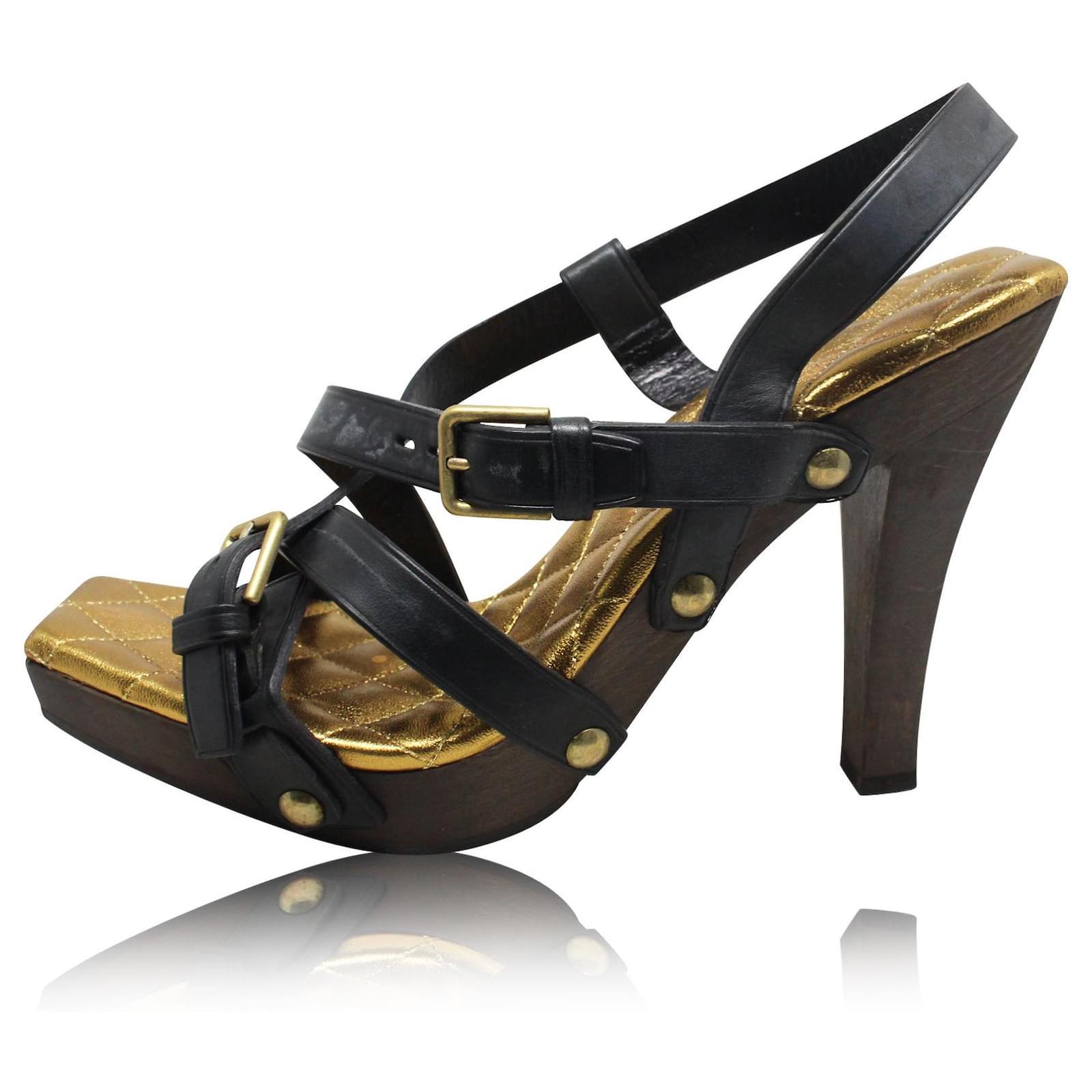 yves saint laurent gold sandals