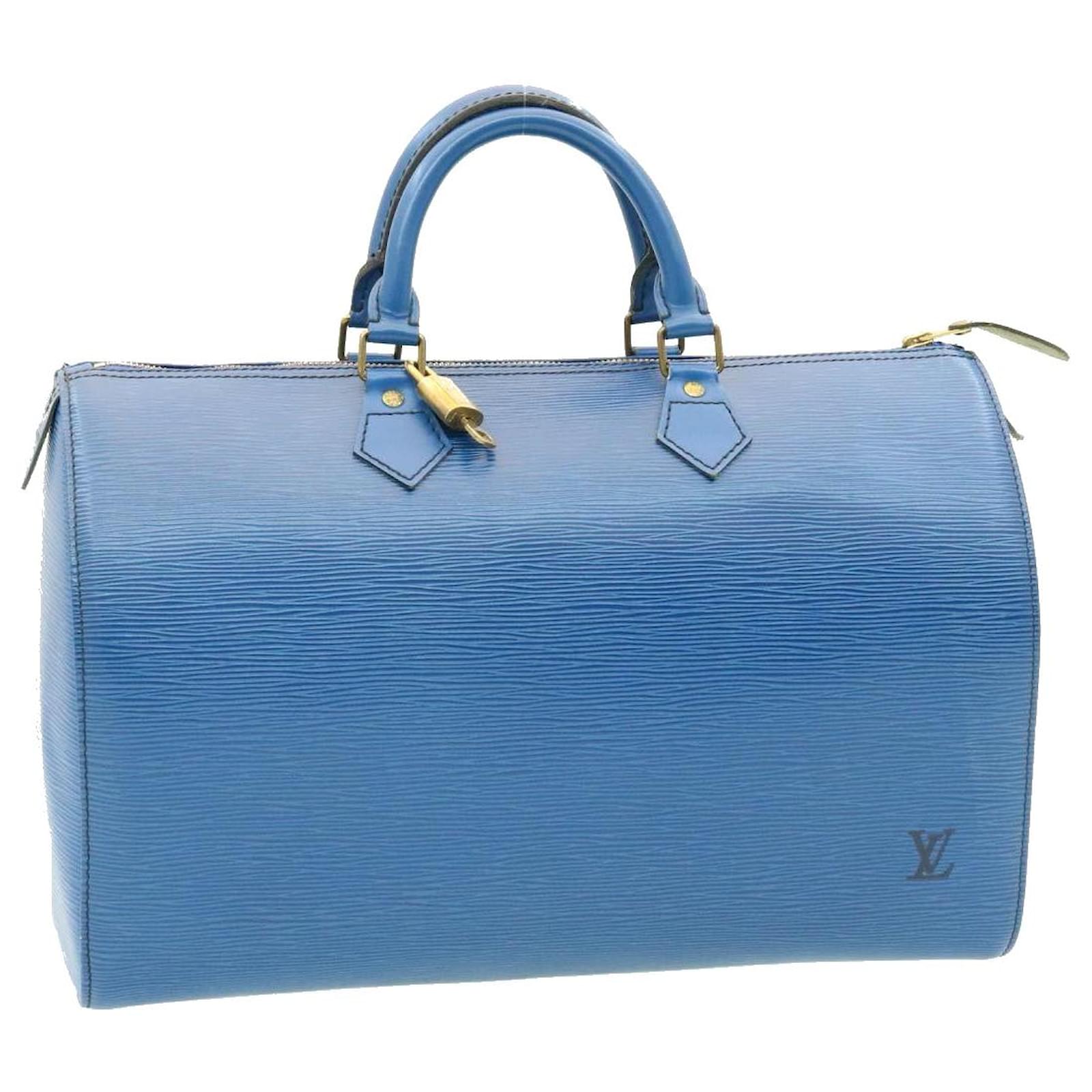 Louis Vuitton Speedy 35 Blue Leather ref.914939 - Joli Closet