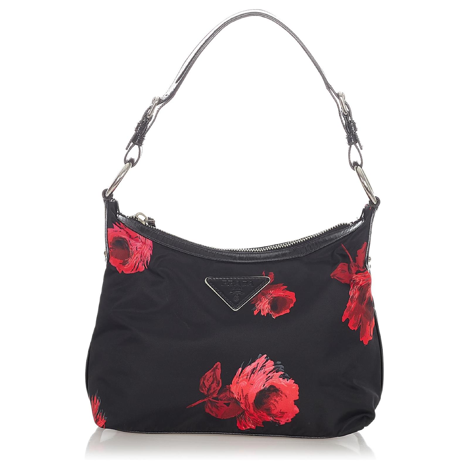 Prada Re-Edition 2005 Shoulder Bag Nylon Black/Red in Nylon with