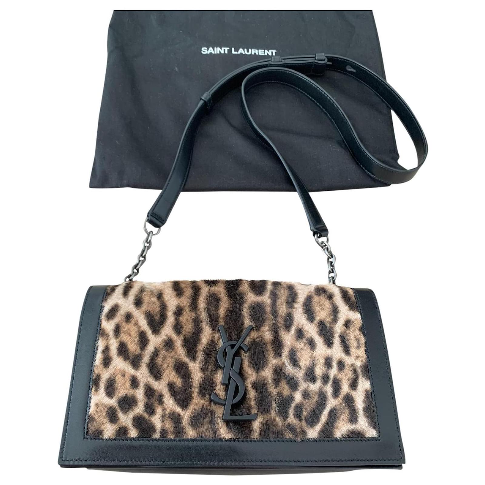 saint laurent leopard print bag