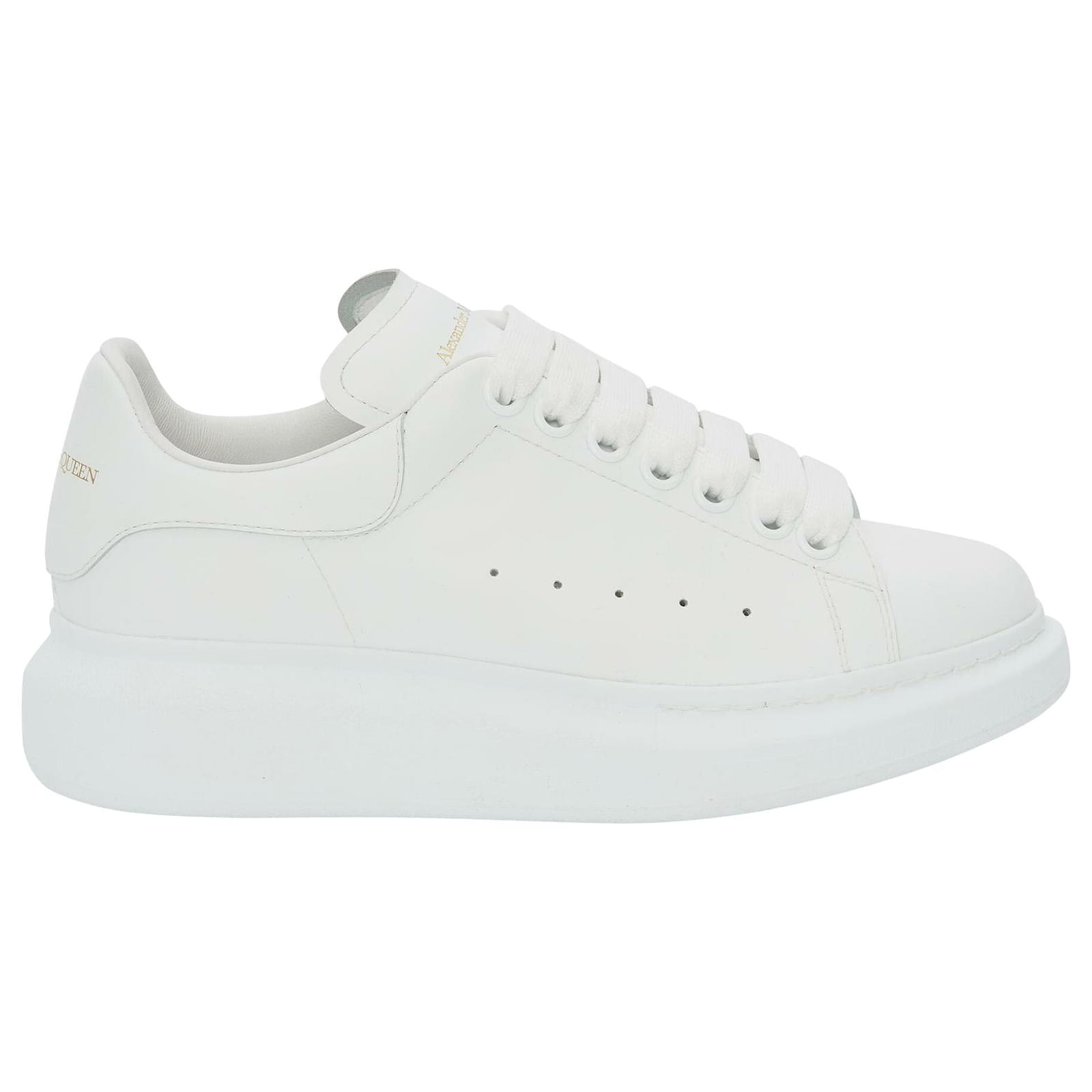 ALEXANDER MCQUEEN: Larry leather sneakers - White