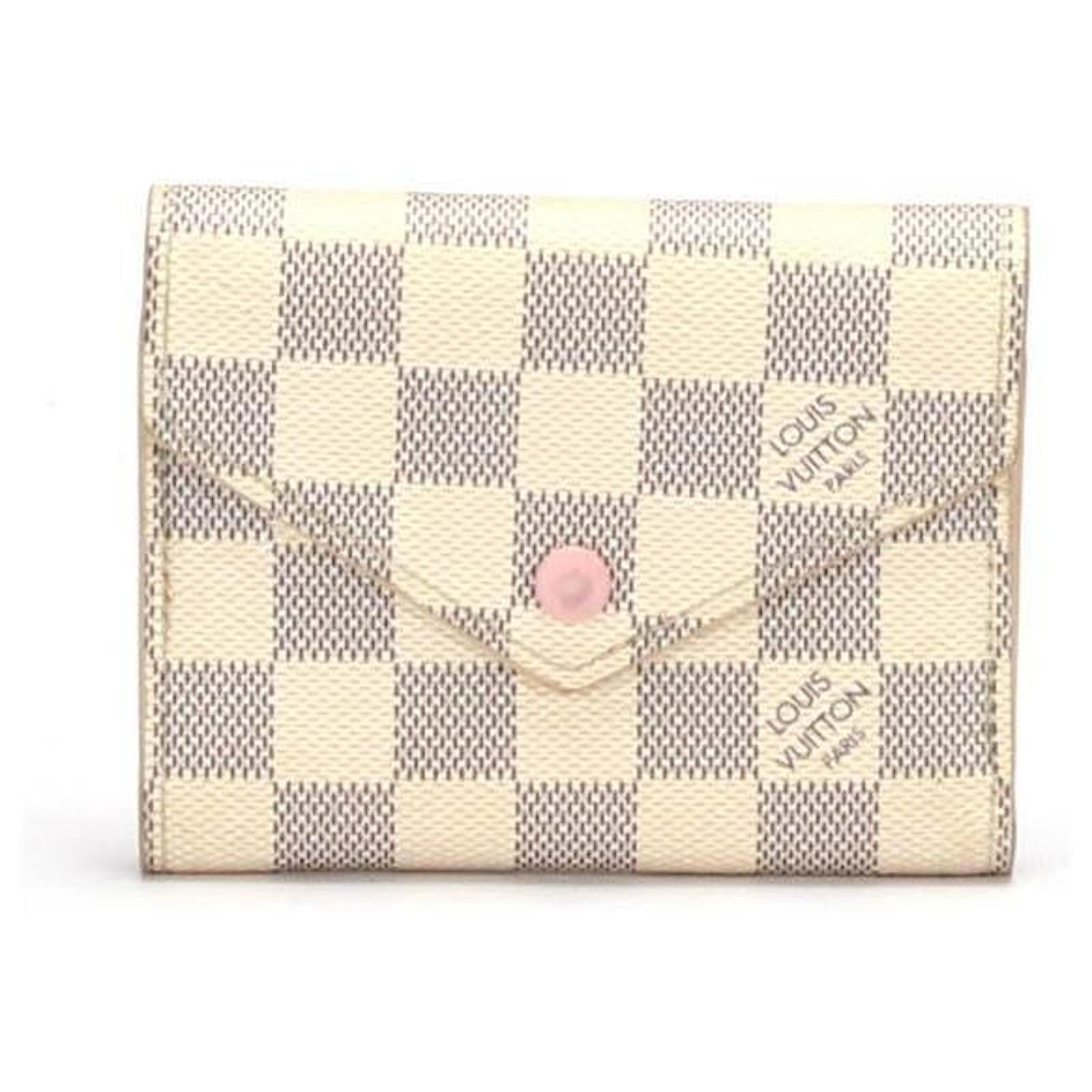 LOUIS VUITTON Victorine Damier Azur Wallet White