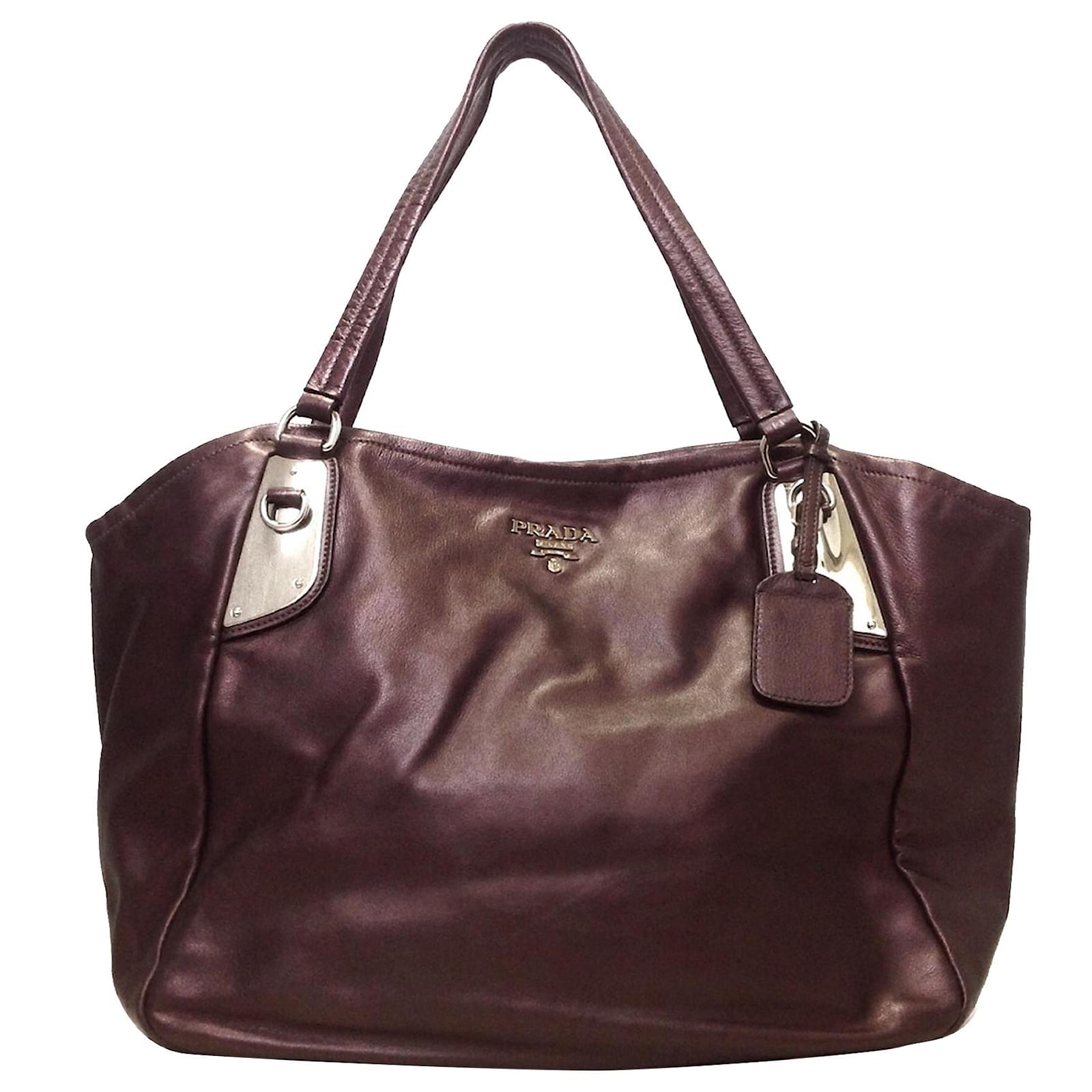 Prada Purple Vitello Shine Tote Bag Leather Pony style calfskin ref.361914 Joli Closet