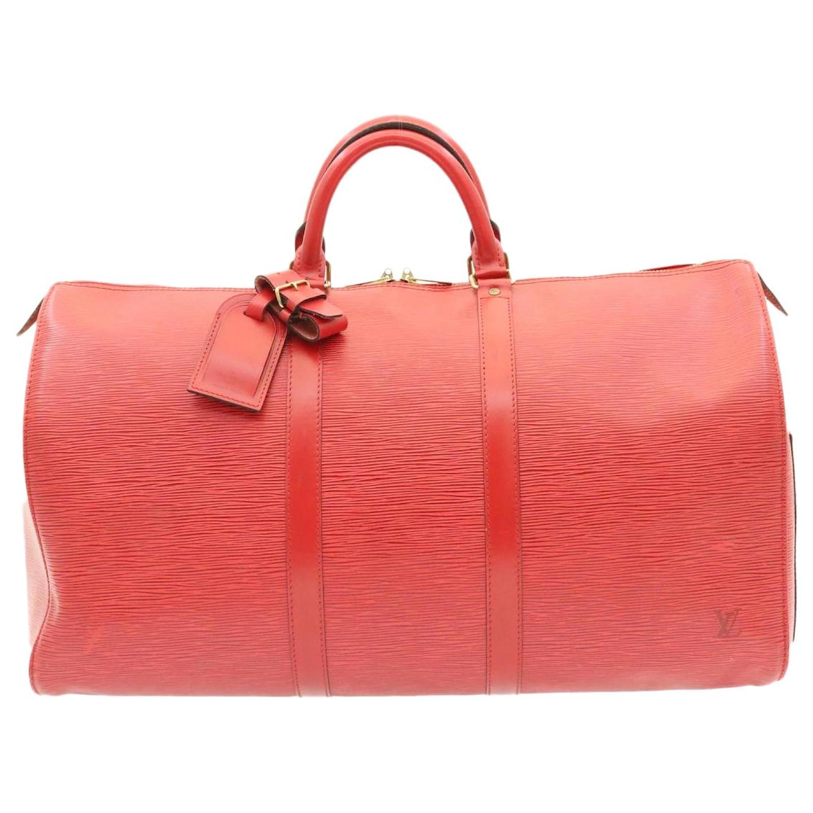 Louis Vuitton Keepall 50 Red Leather ref.362088 - Joli Closet