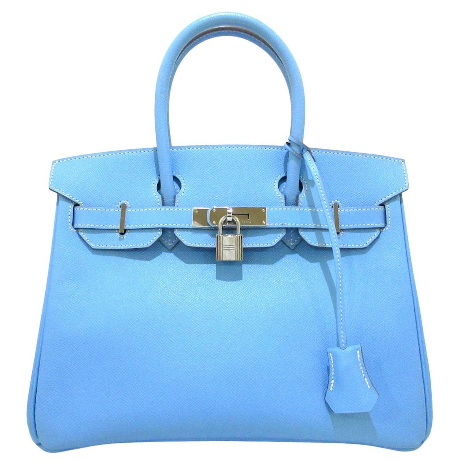 Hermès HERMES BIRKIN 30 Light blue Leather ref.362585 - Joli Closet