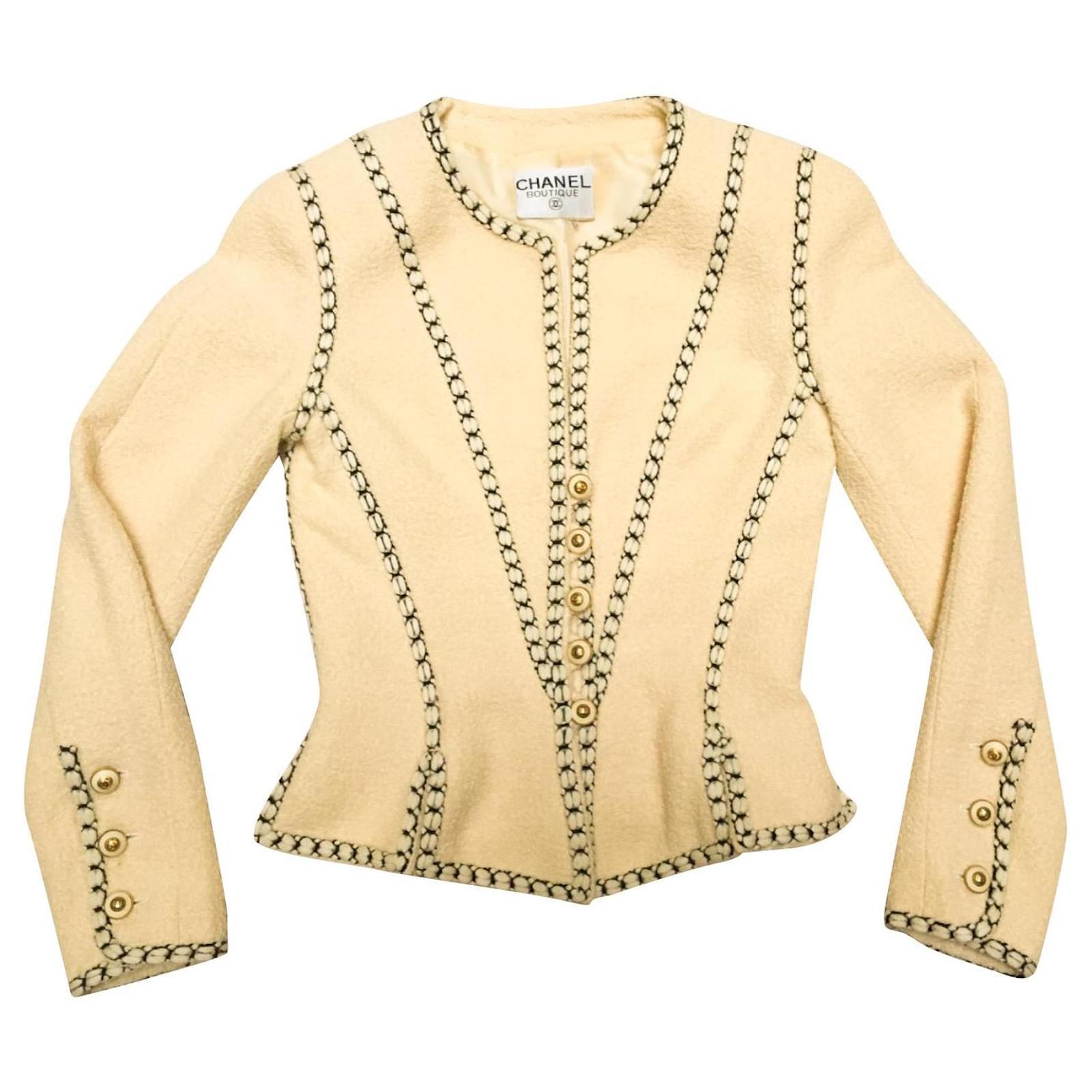 Wool jacket Chanel Beige size 50 FR in Wool - 34309873