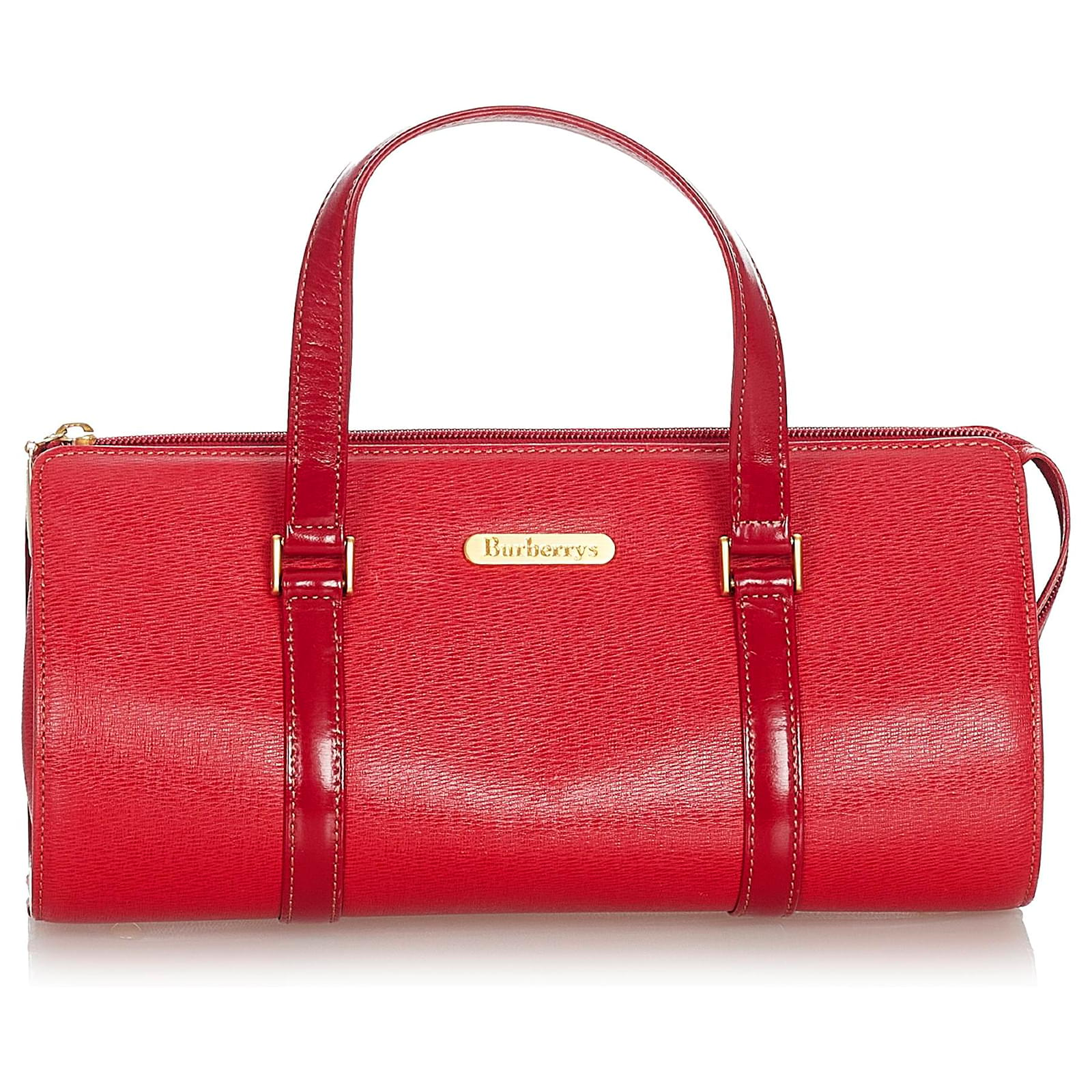 burberry red leather handbag