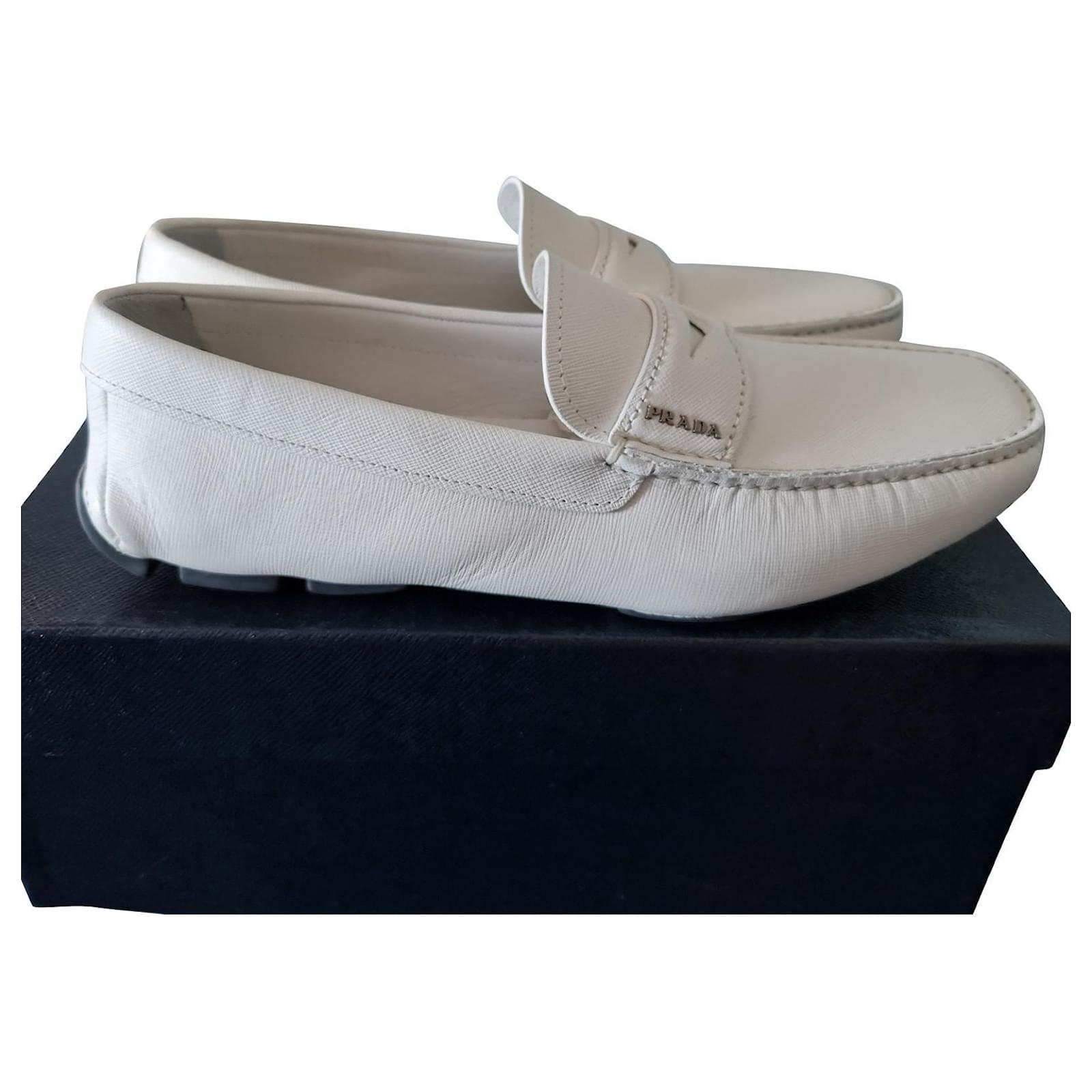 prada loafers White Leather - Joli