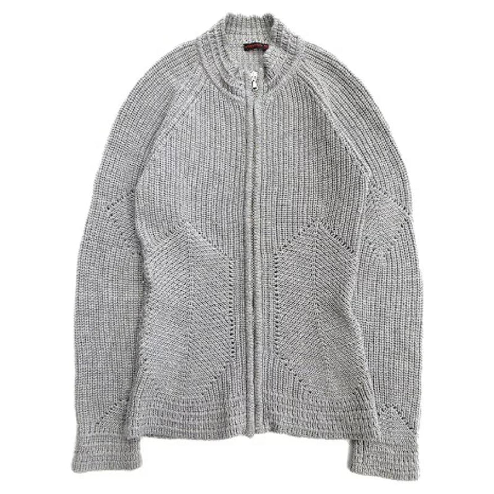 Occasion] ALEXANDER MCQUEEN motif tricot veste blouson pull laine old  vintage archive 42 M gris dames