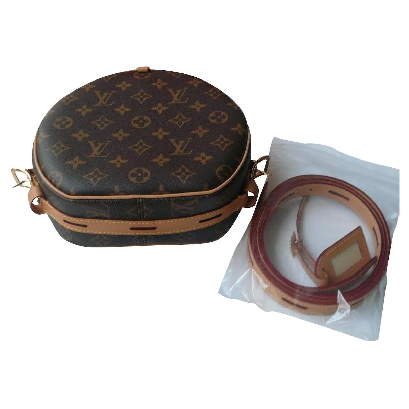 LOUIS VUITTON Soft hat box bag MM / BE Dark brown Cloth ref.407046