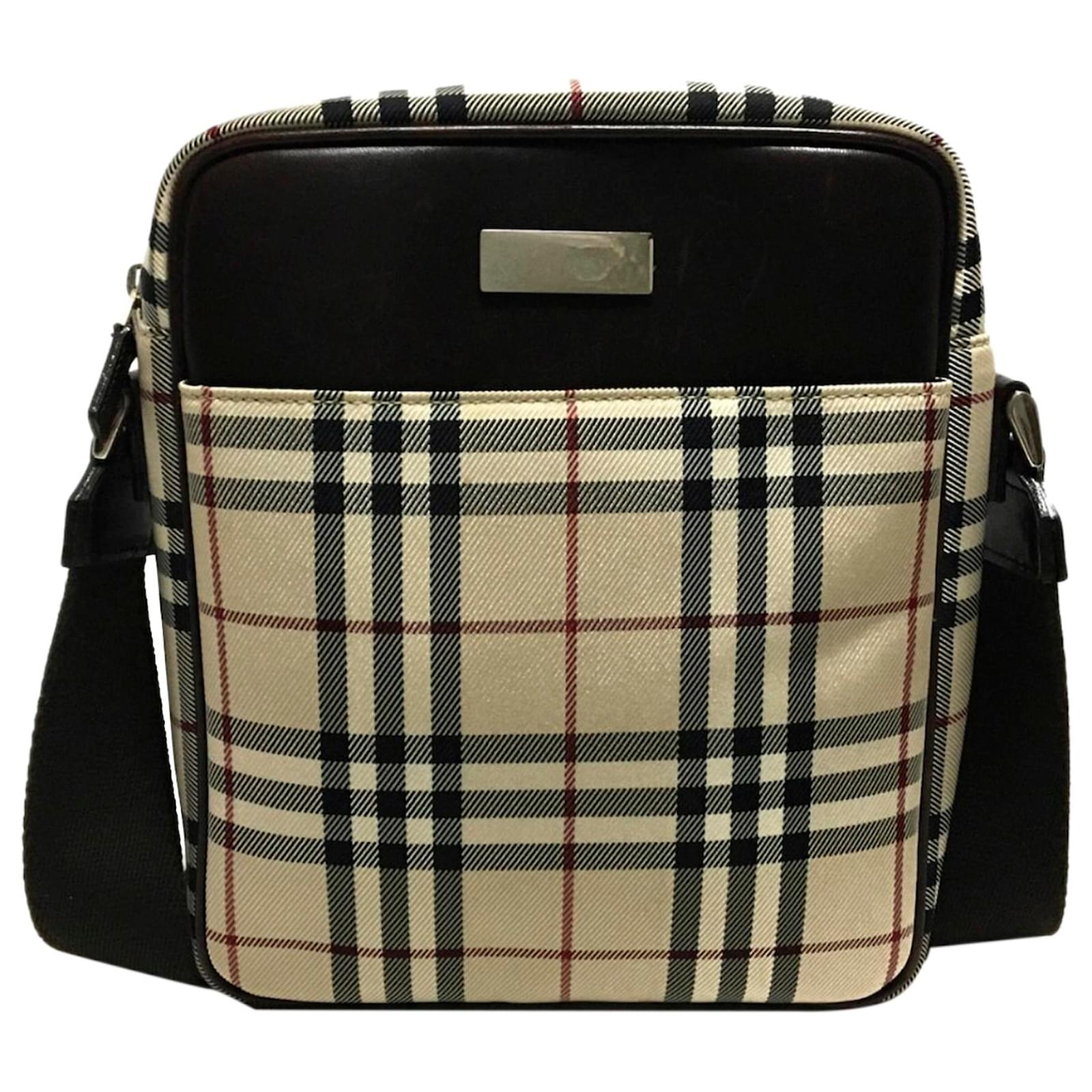 Burberry Tartan Pocket Canvas Satchel