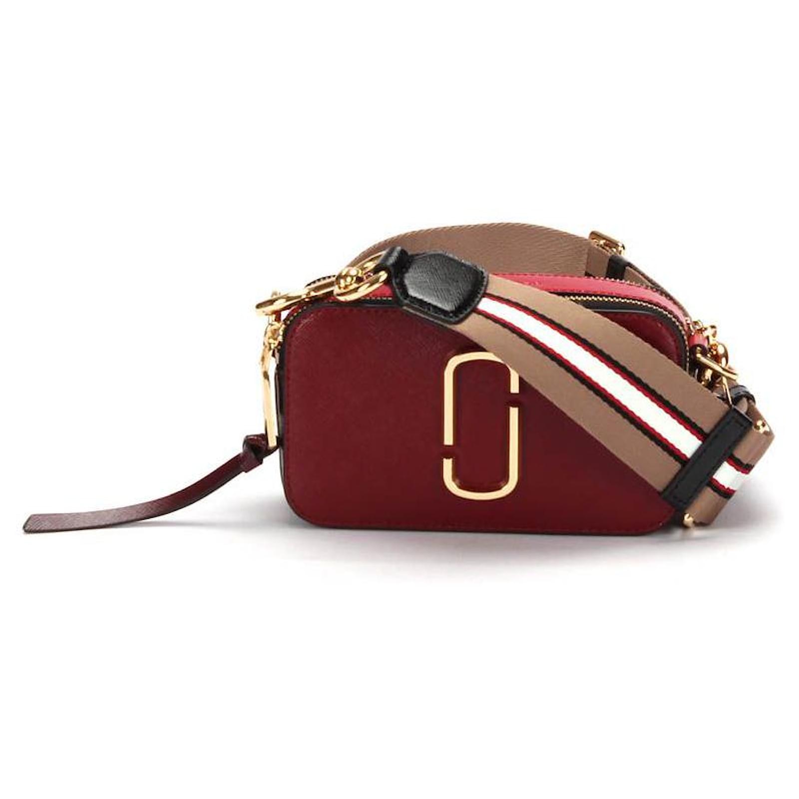 Marc Jacobs Leather Snapshot Crossbody Bag in red  maroon calf leather  leather Brown ref.365179 - Joli Closet