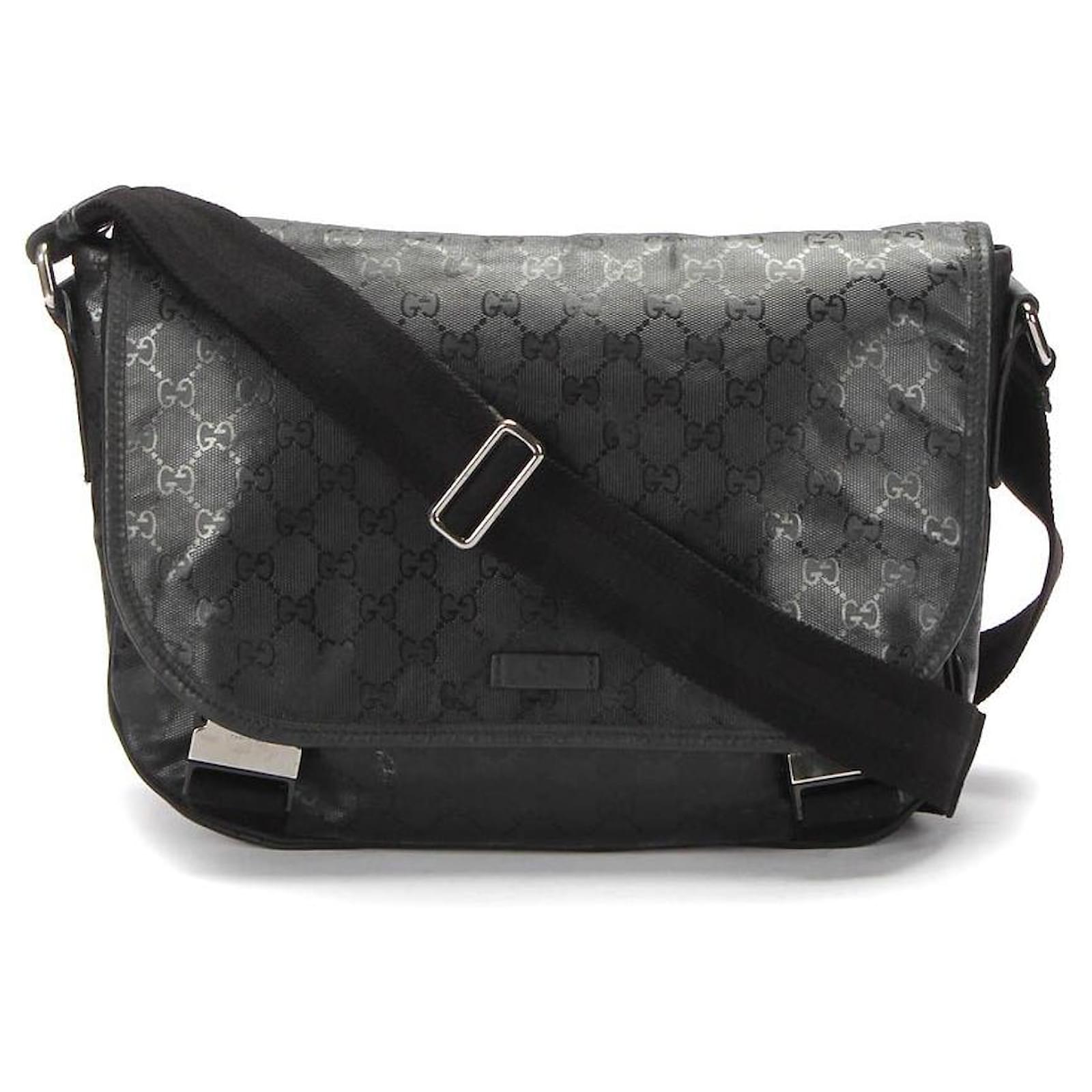 Gucci GG Imprime Crossbody Bag in black coated/waterproof canvas Cloth ...
