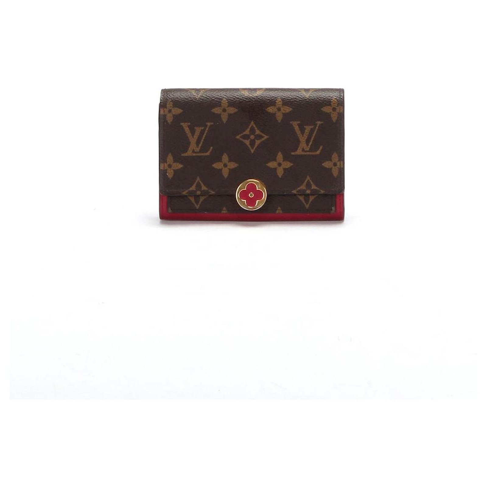 LOUIS VUITTON Monogram Flore Compact Wallet Coquelicot 1268855
