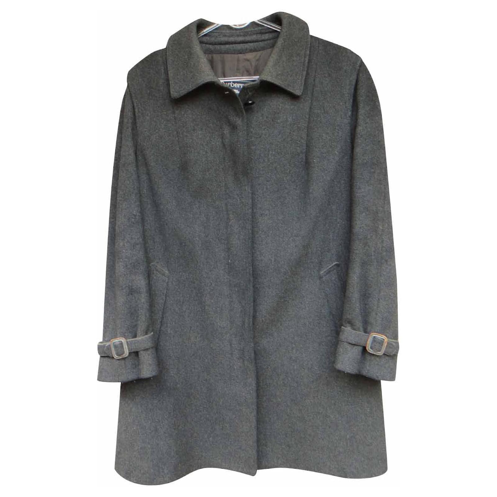 abrigo Burberry vintage tipo loden talla 42 Gris Lana ref.365332