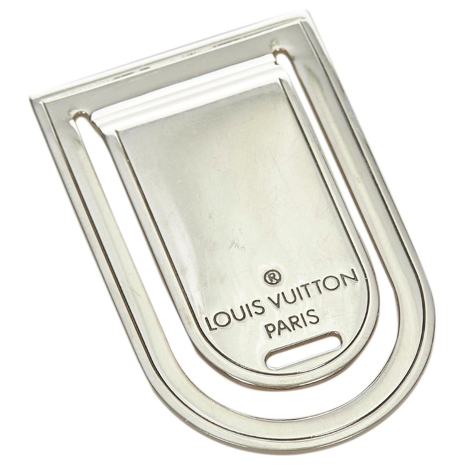 Louis Vuitton Silver Porto Address Money Clip Silvery Metal ref