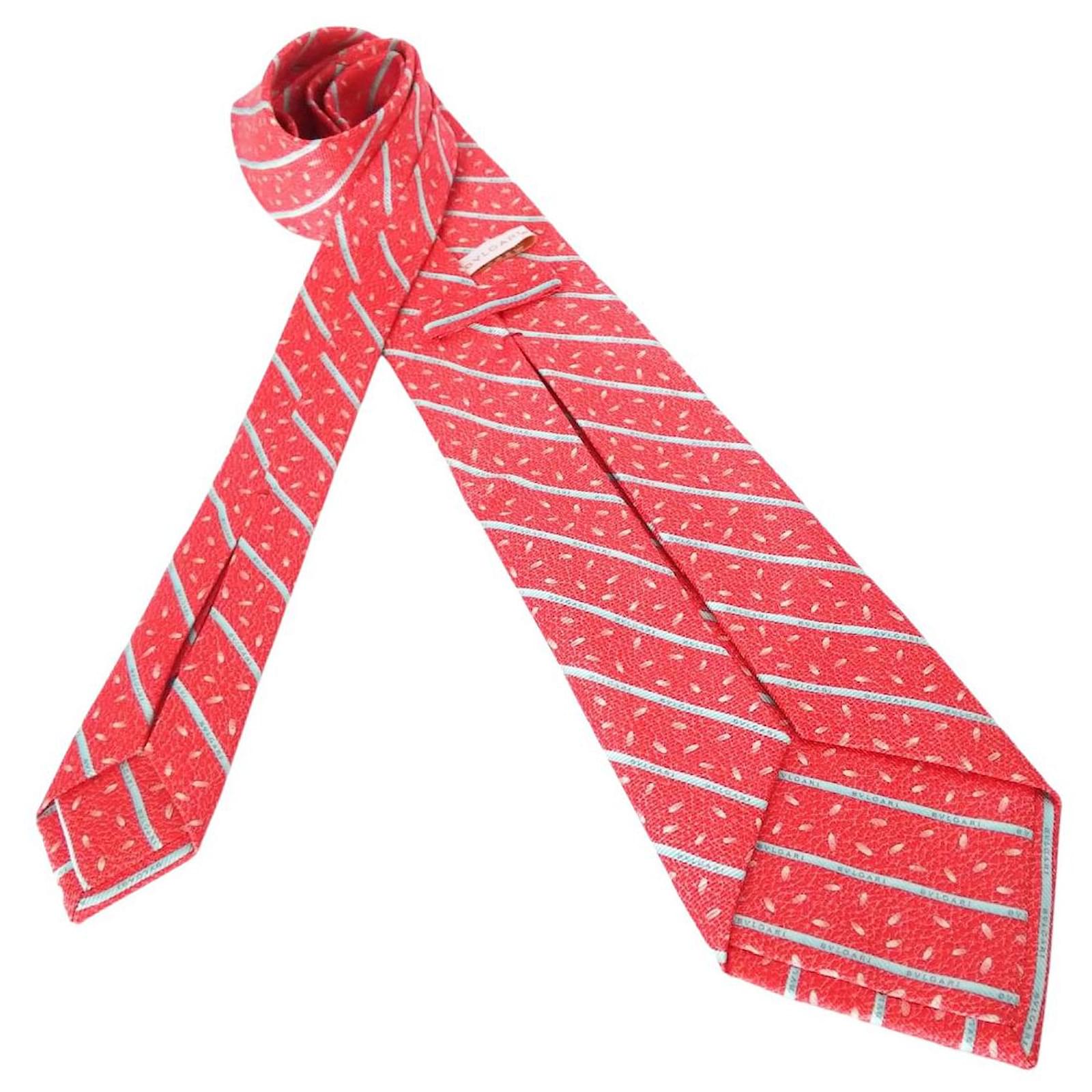 Bulgari Bvlgari tie Red Silk  - Joli Closet