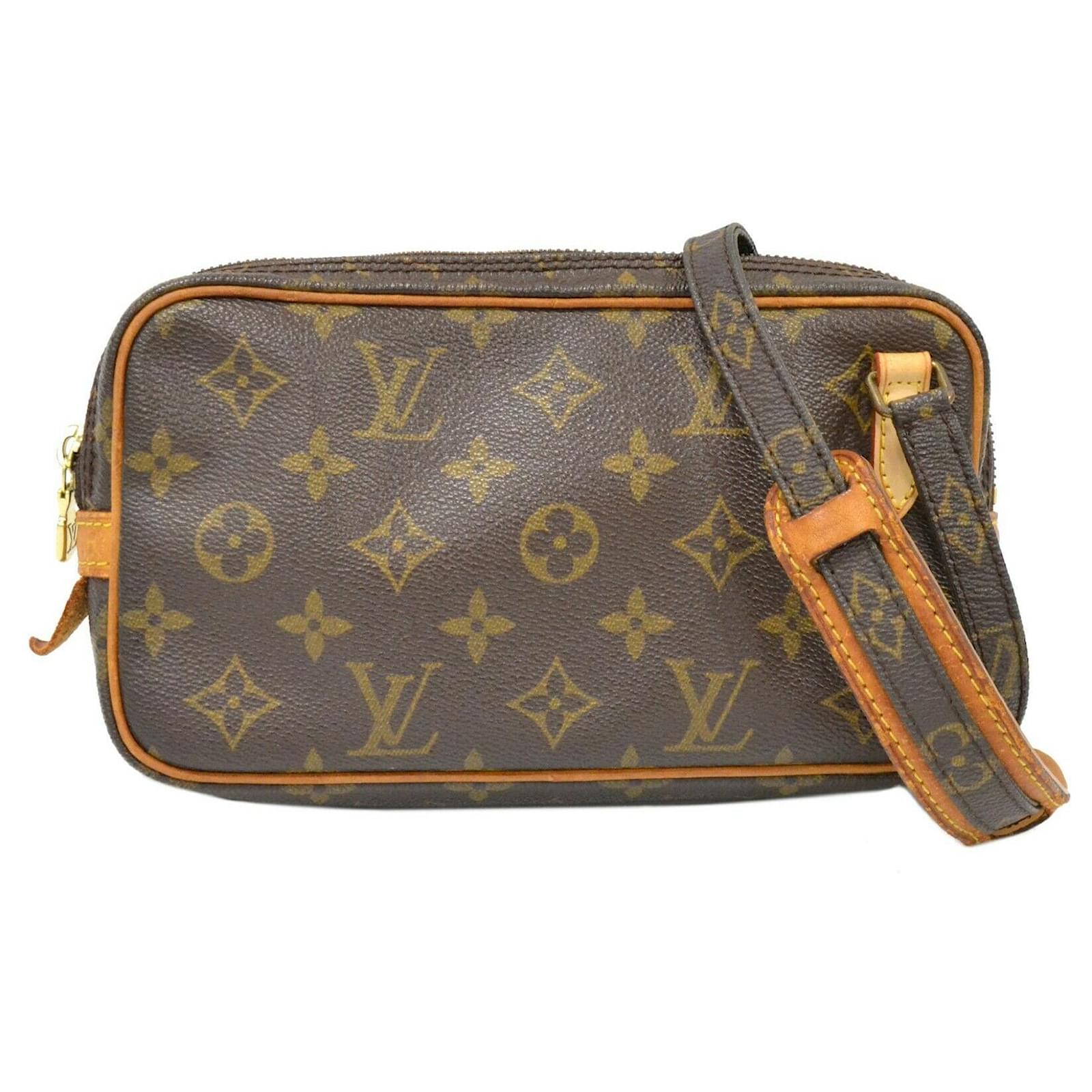 Louis Vuitton Brown Canvas Shoulder Bag Strap Cloth Cloth ref