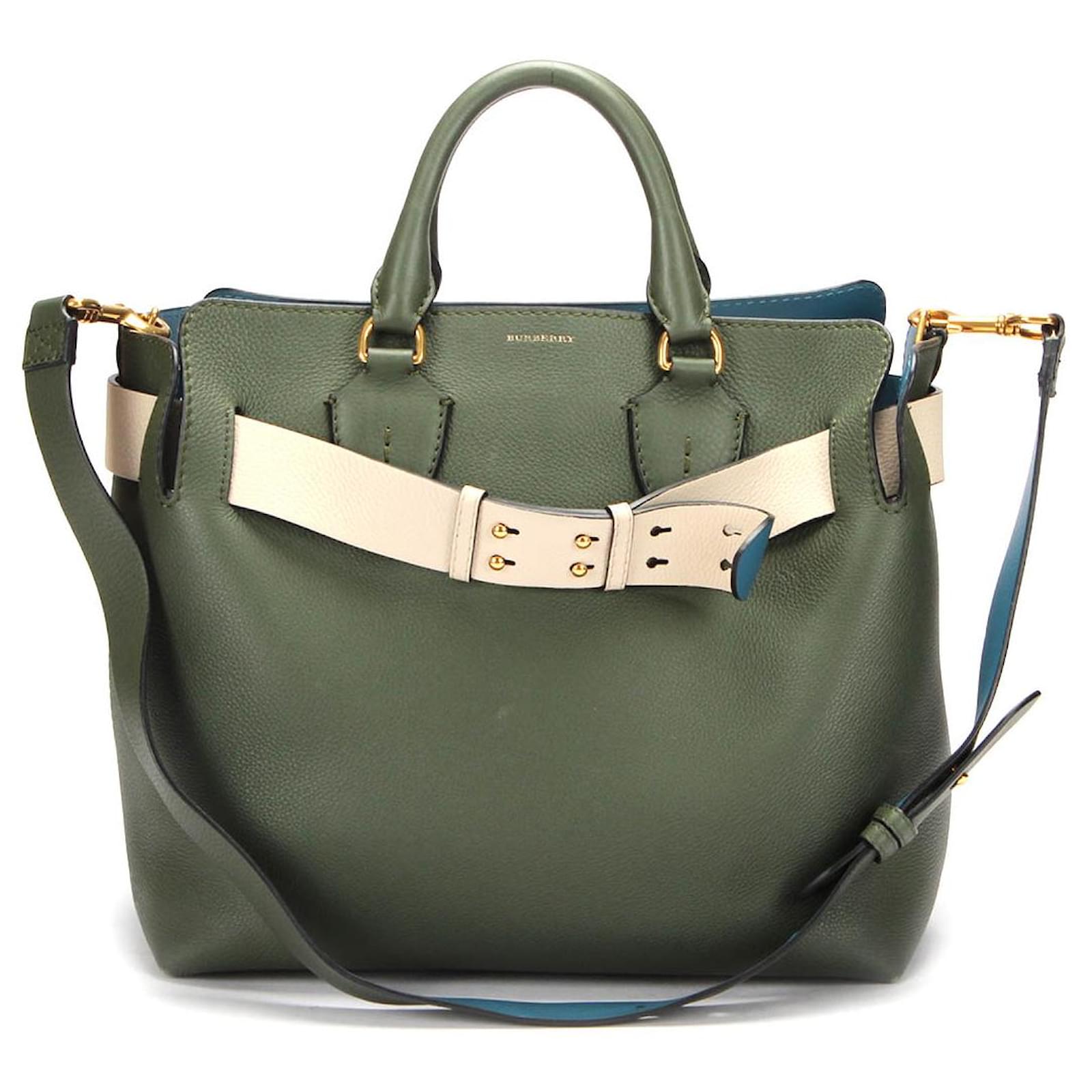 burberry green leather bag