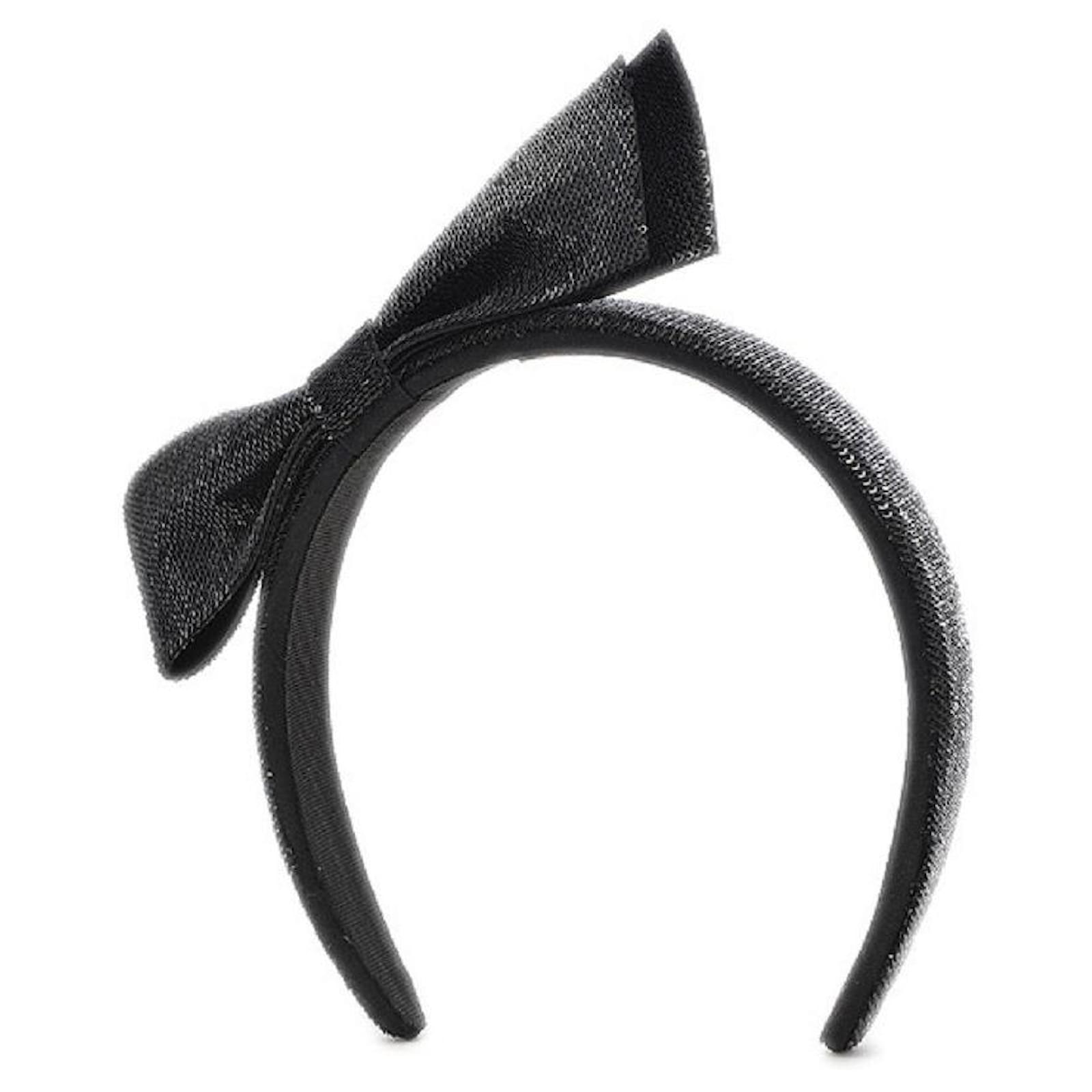 [Used] Louis Vuitton Katyusha Hair Accessories Ribbon Sequins Black
