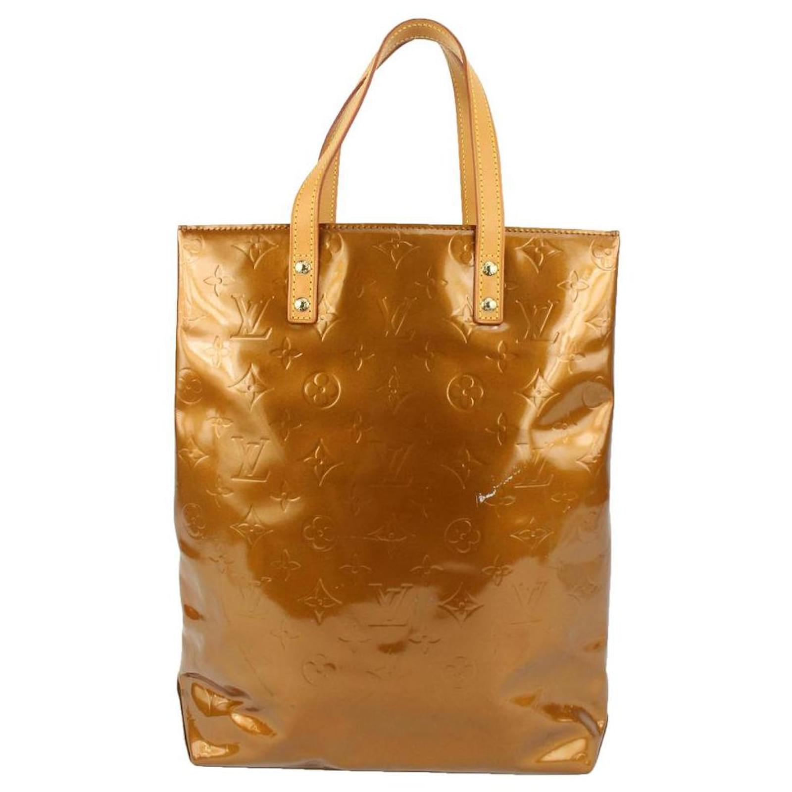 Gold Louis Vuitton Monogram Vernis Reade MM Tote Bag