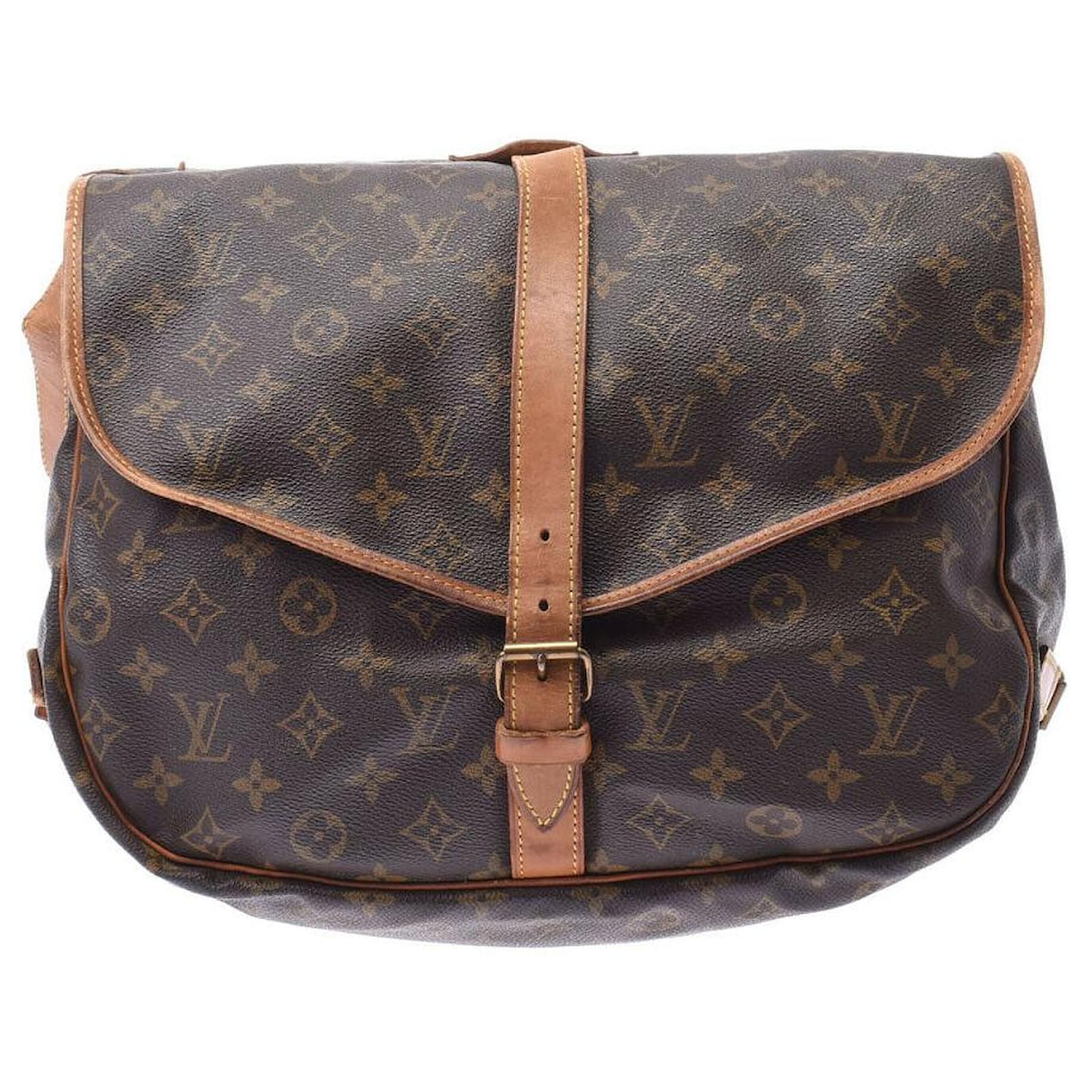 Louis Vuitton Saumur 35 Brown Cloth ref.367458 - Joli Closet