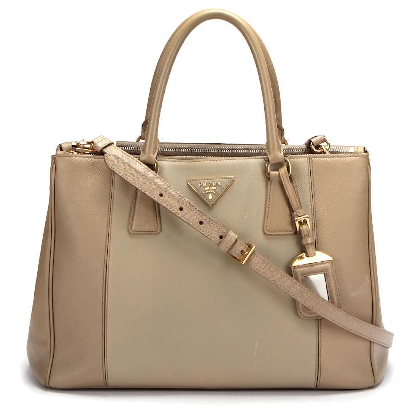 Double Prada lined Brown Leather ref.367575 Joli Closet