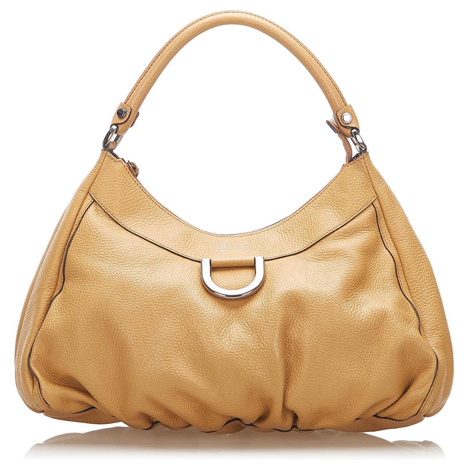 Gucci Abbey D-Ring Leather Shoulder Bag Beige ref.367767 - Joli Closet