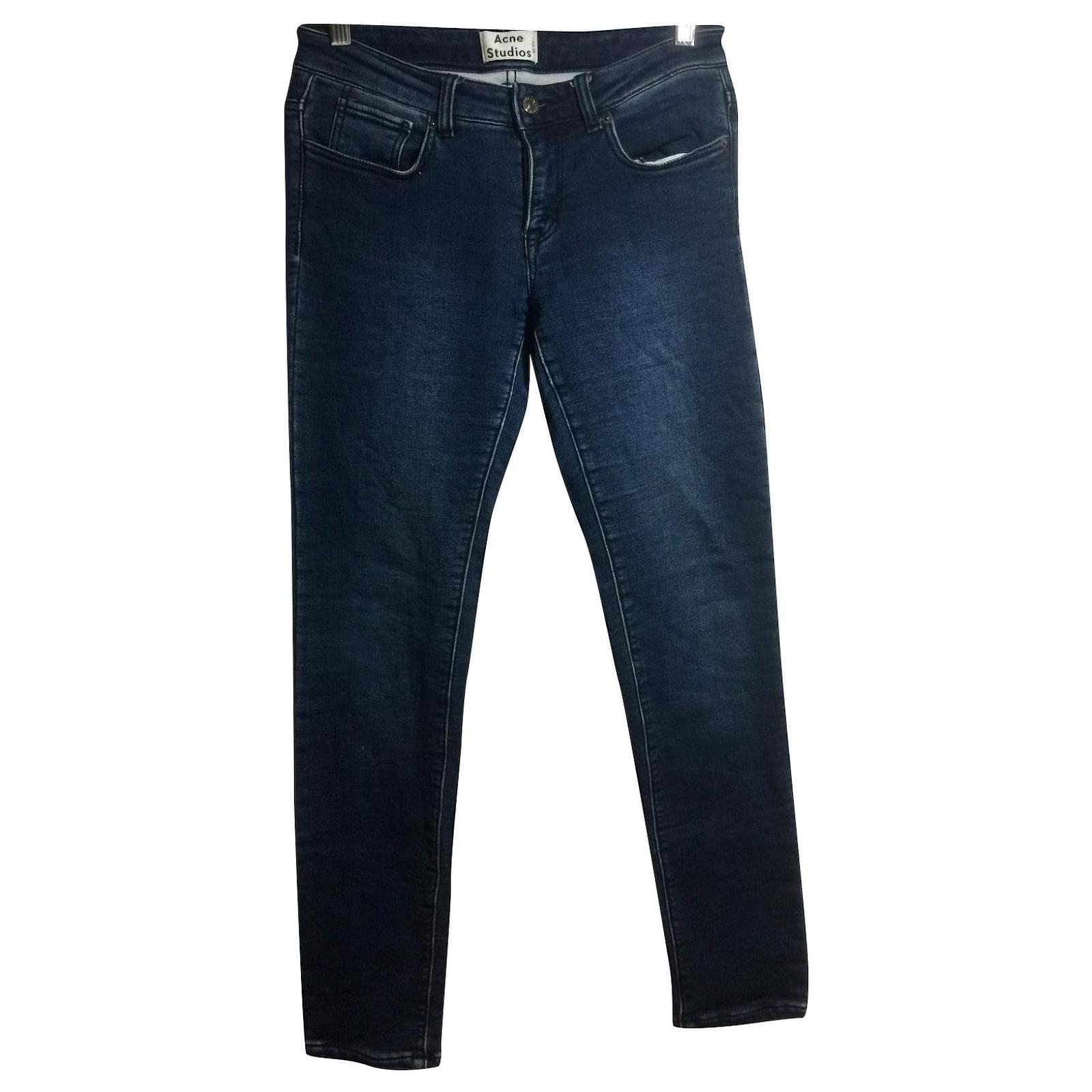 Acne Skin 5 Jeans in "Deep" W27 l32 Blue Elastane Denim ref.367797 - Closet