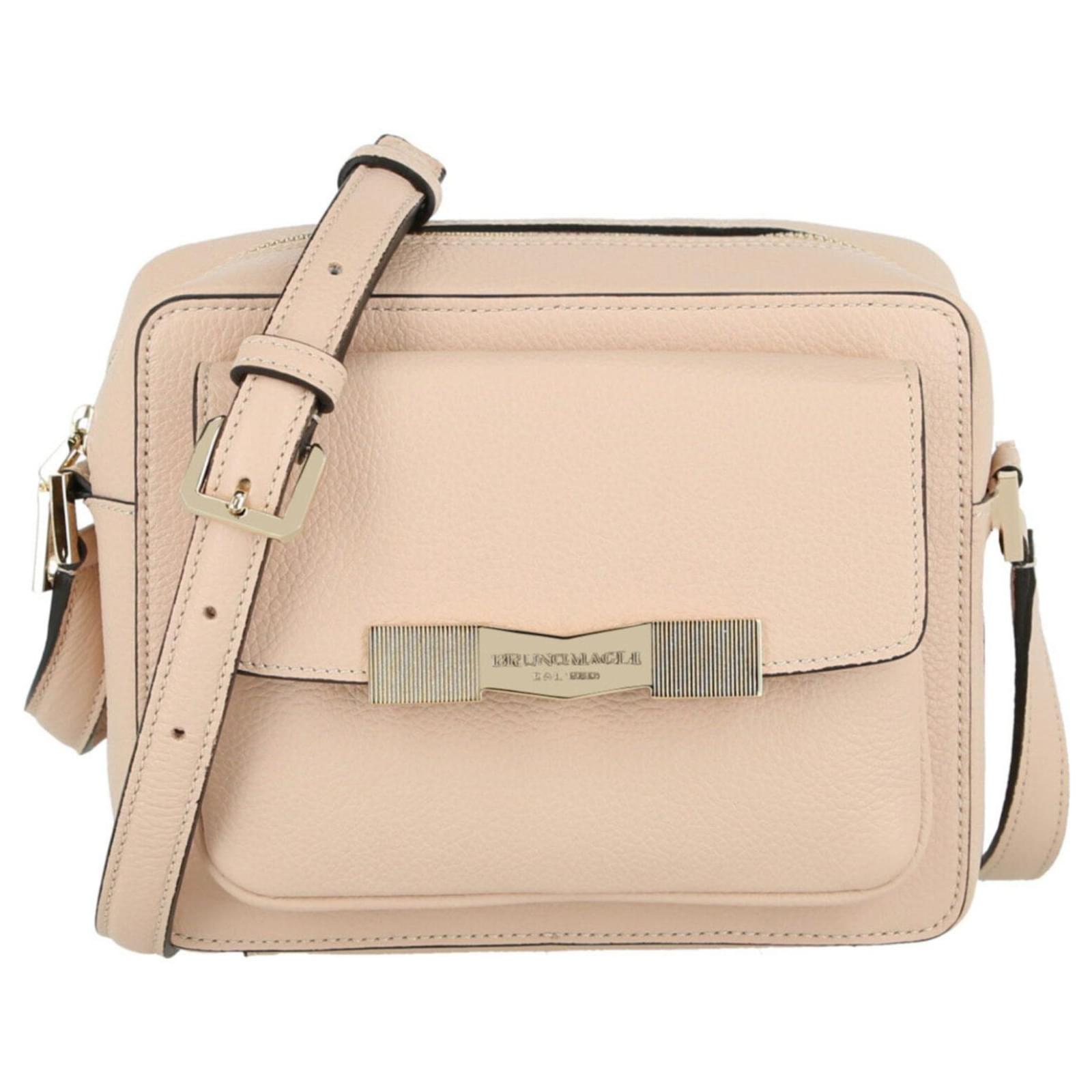 Bruno Magli Chiseled M Pebbled Leather Camera Bag Beige ref.367844