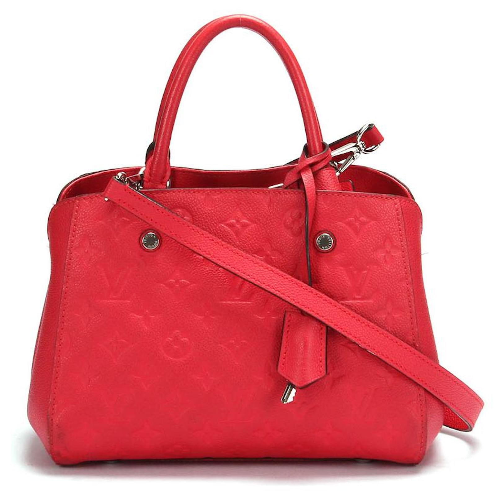 Louis Vuitton Montaigne Red Leather ref.343255 - Joli Closet