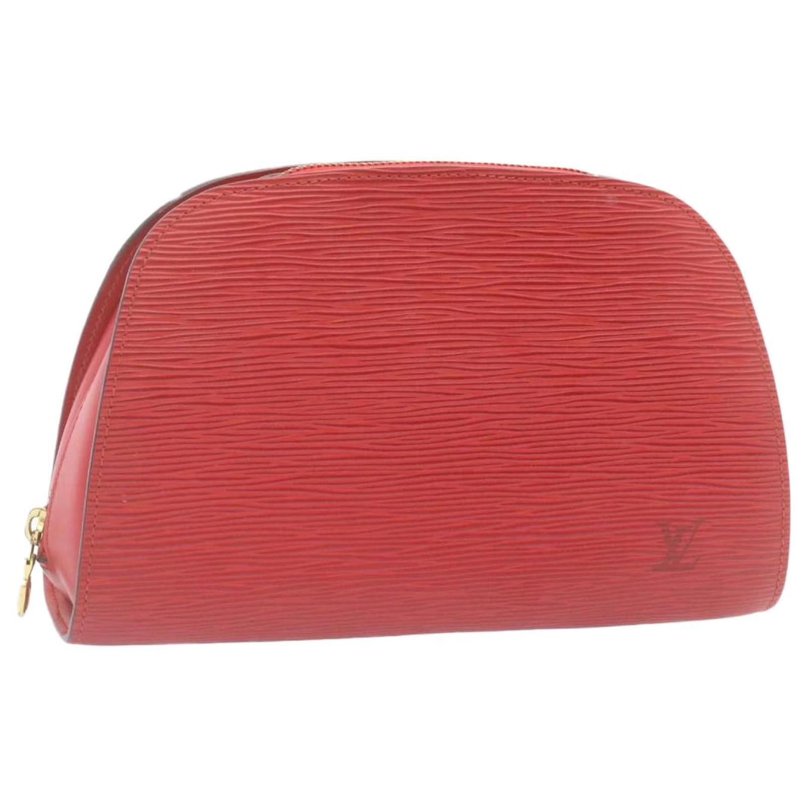Louis Vuitton Dauphine Red Epi Leather Cosmetic Case Pouch