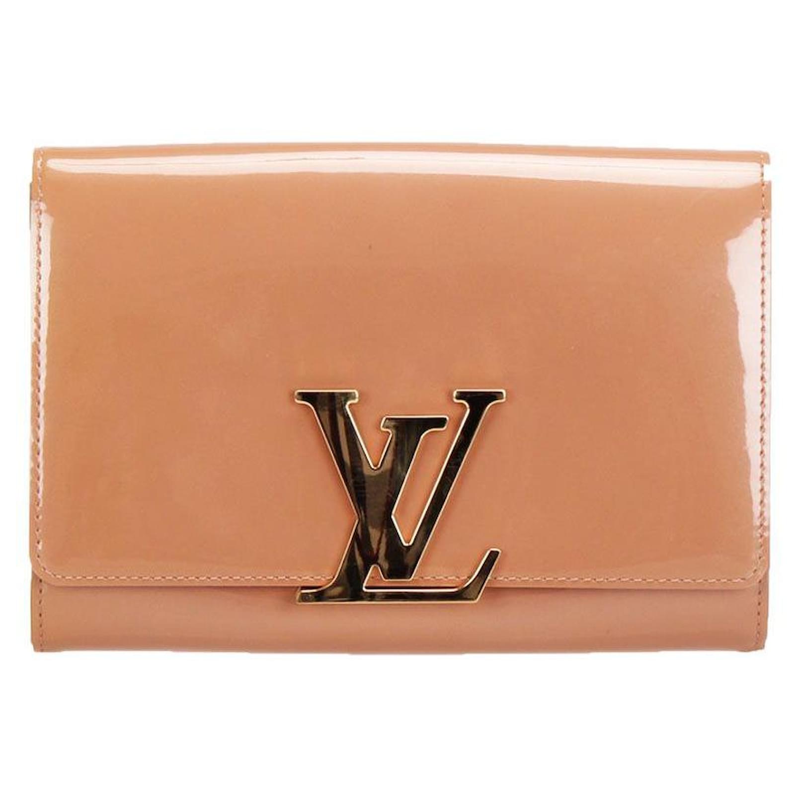 Louis Vuitton Rose Velours Vernis Leather Louise Clutch Bag - Yoogi's Closet