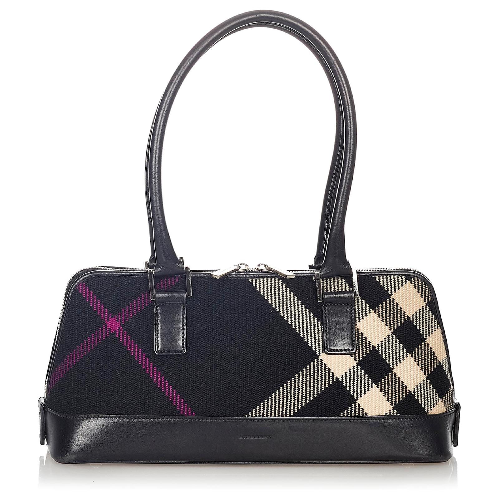 Burberry black sale plaid bag