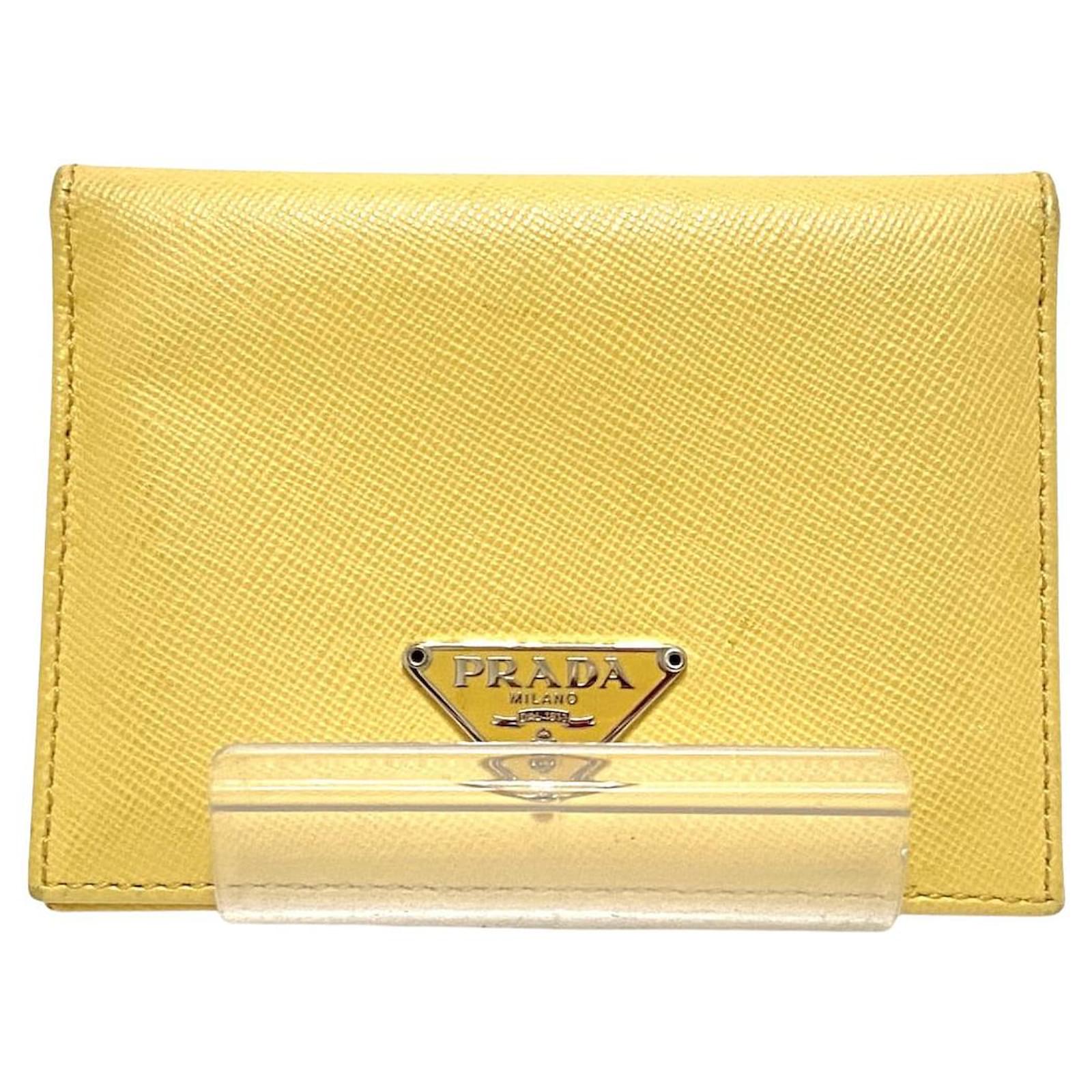 yellow prada wallet