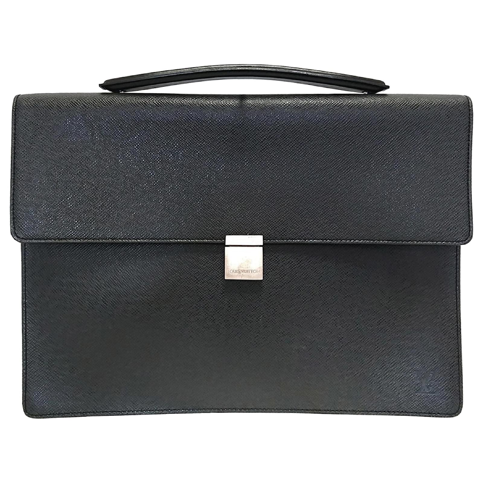 Louis Vuitton, Bags, Louis Vuitton Black Taiga Leather Angara Porte Documents  Briefcase