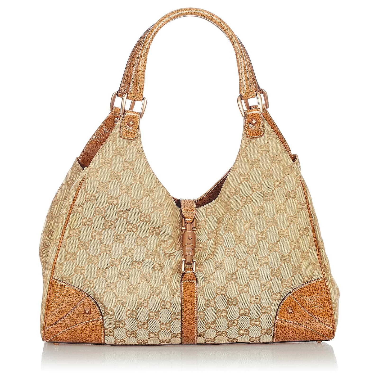 Gucci Jackie Bag in Light Yellow / Beige Leather 