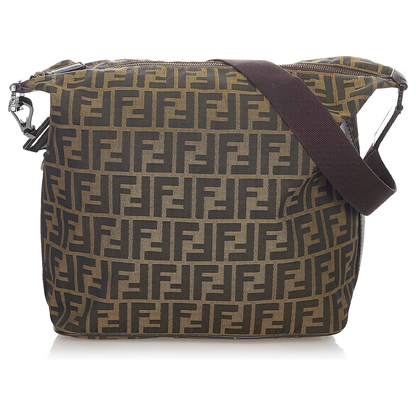 Fendi Brown Zucca Canvas Shoulder Bag