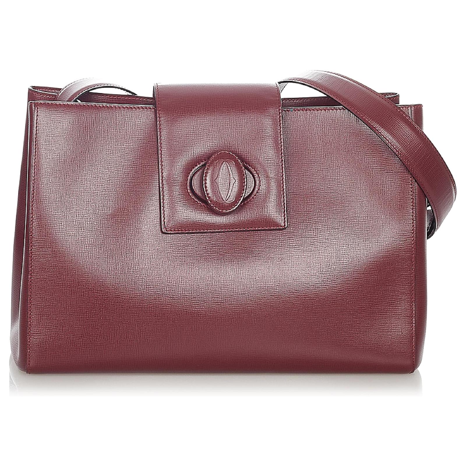 Borsa a tracolla Cartier in pelle Must de Cartier rossa Rosso Bordò Vitello  simile a un vitello ref.369385 - Joli Closet