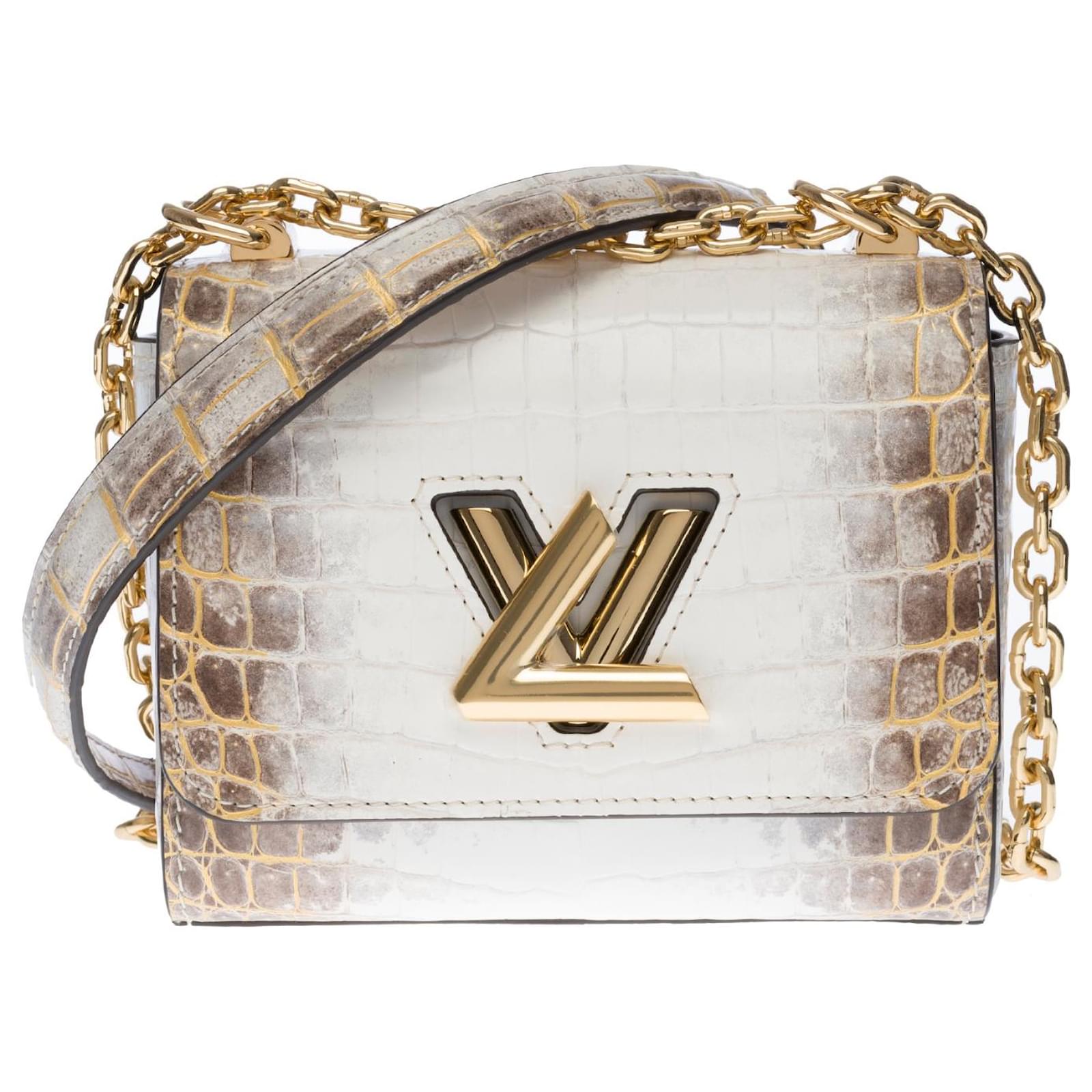 Exceptional and precious Louis Vuitton Twist Mini bag in white Niloticus  crocodile leather! Exotic leather ref.369987 - Joli Closet