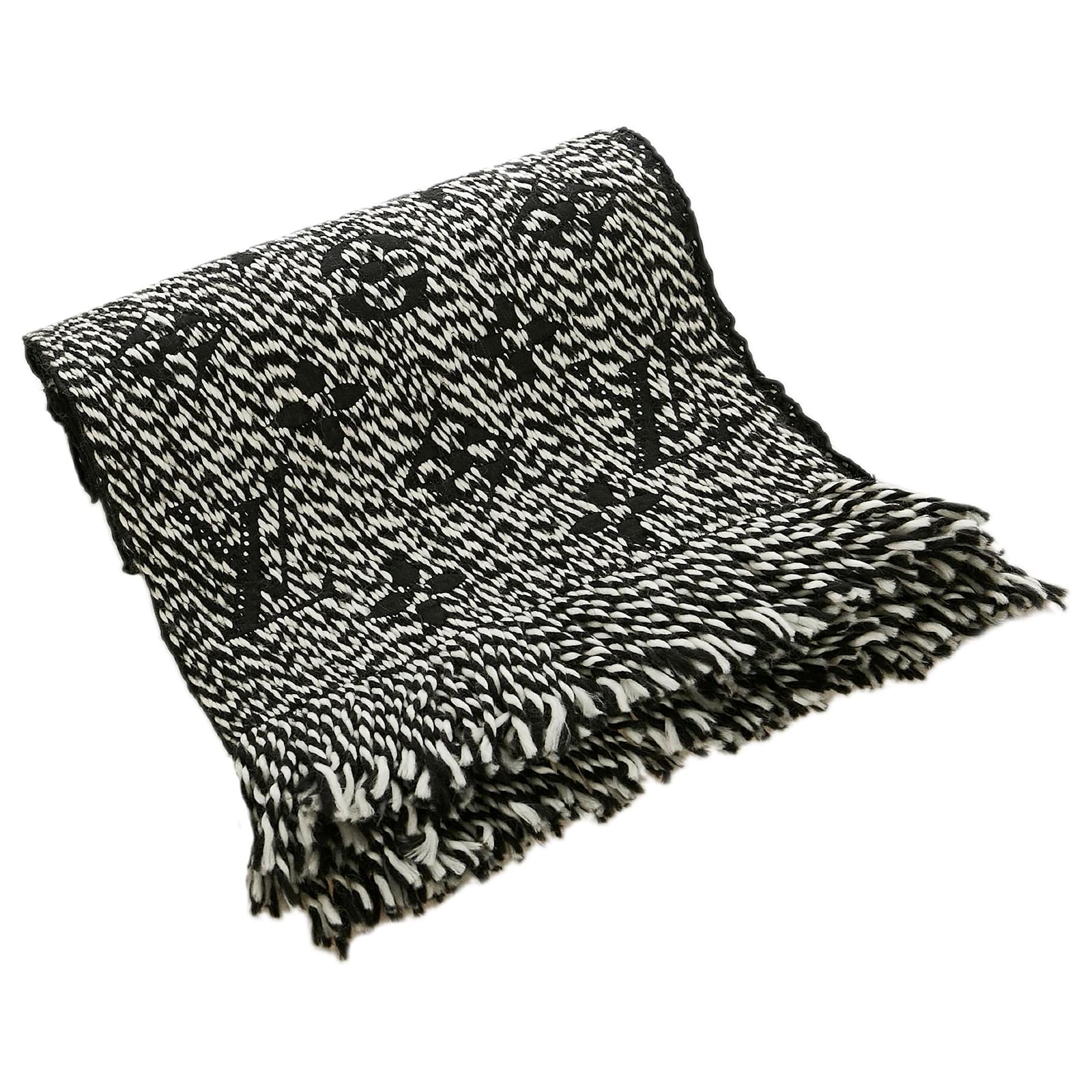 Louis Vuitton Logomania Wool Scarf Black