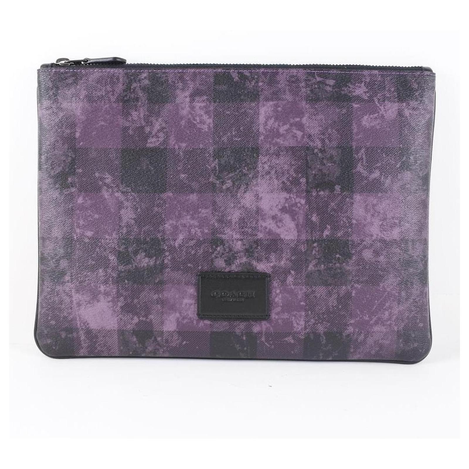 purple coach clutch purse