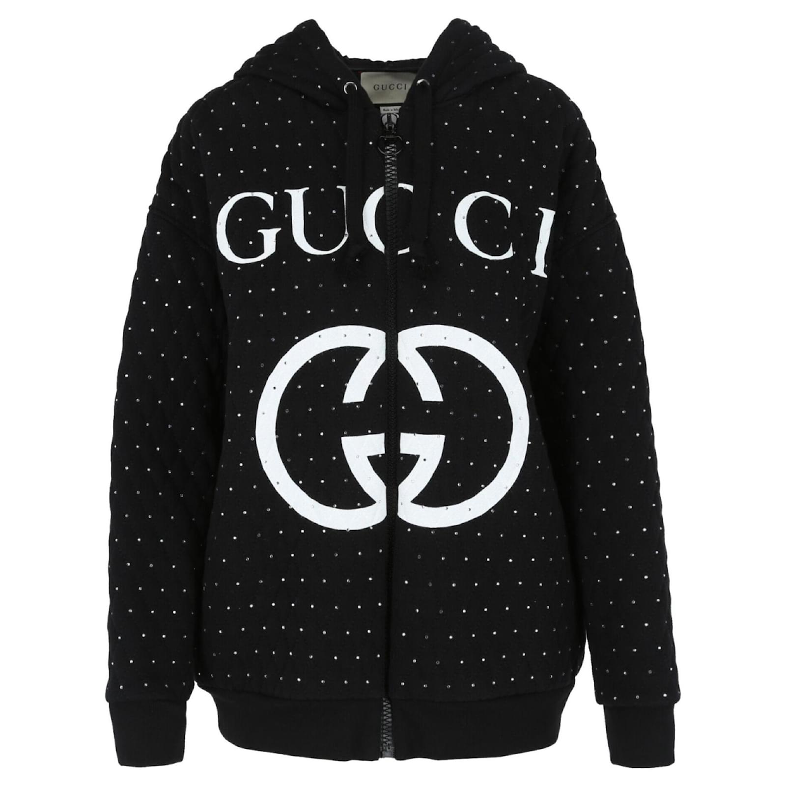 zebra Antologi Vilje Gucci Logo Crystal Sweatshirt Black Cotton ref.370869 - Joli Closet