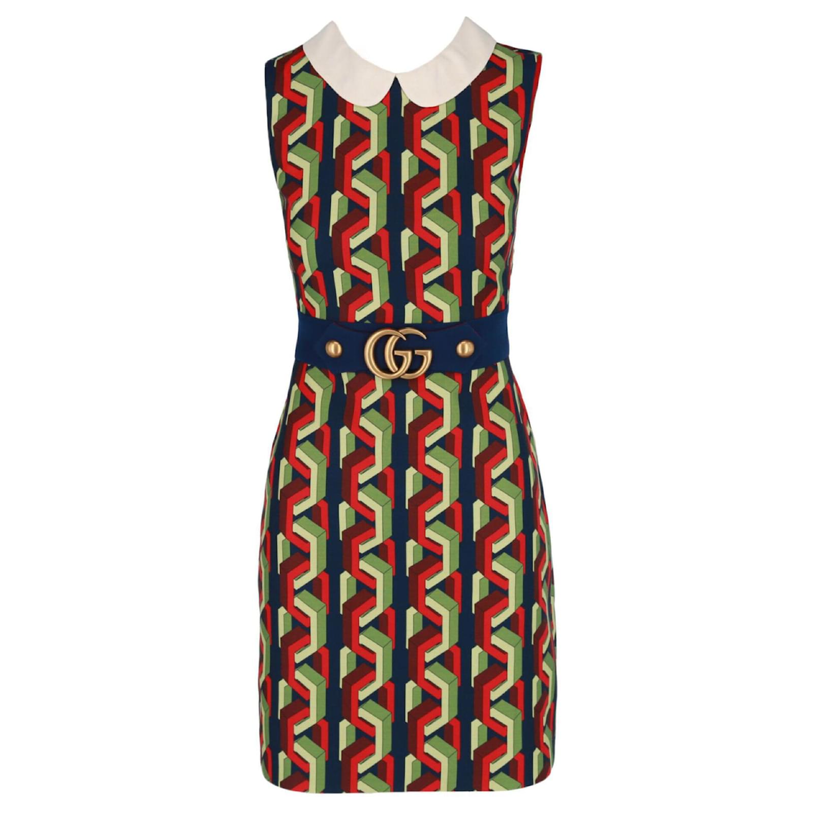 Gucci Patterned Dress Women's Red
