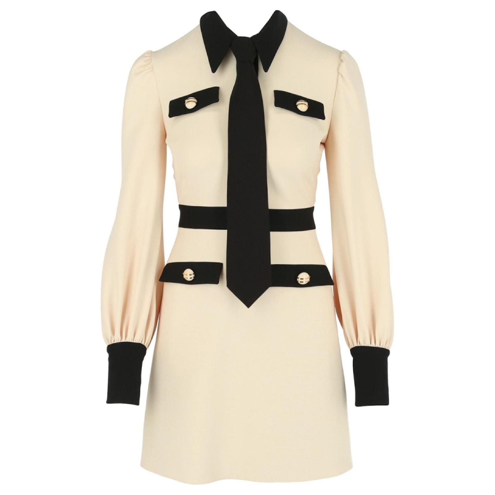 Gucci Cady Crepe Silk Dress White Wool ref.370910 - Joli Closet