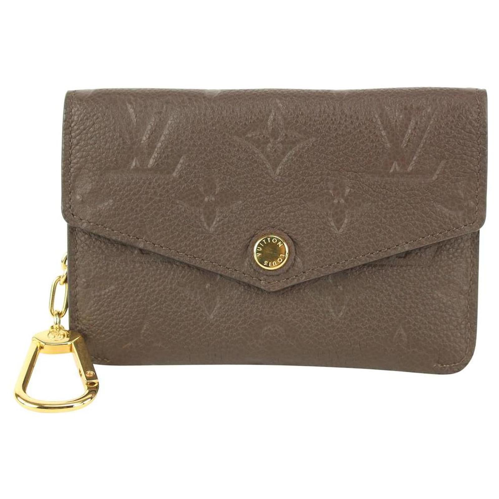 Louis Vuitton Brown Monogram Empreinte Leather Key Pouch Pochette Cles Coin  99lv78