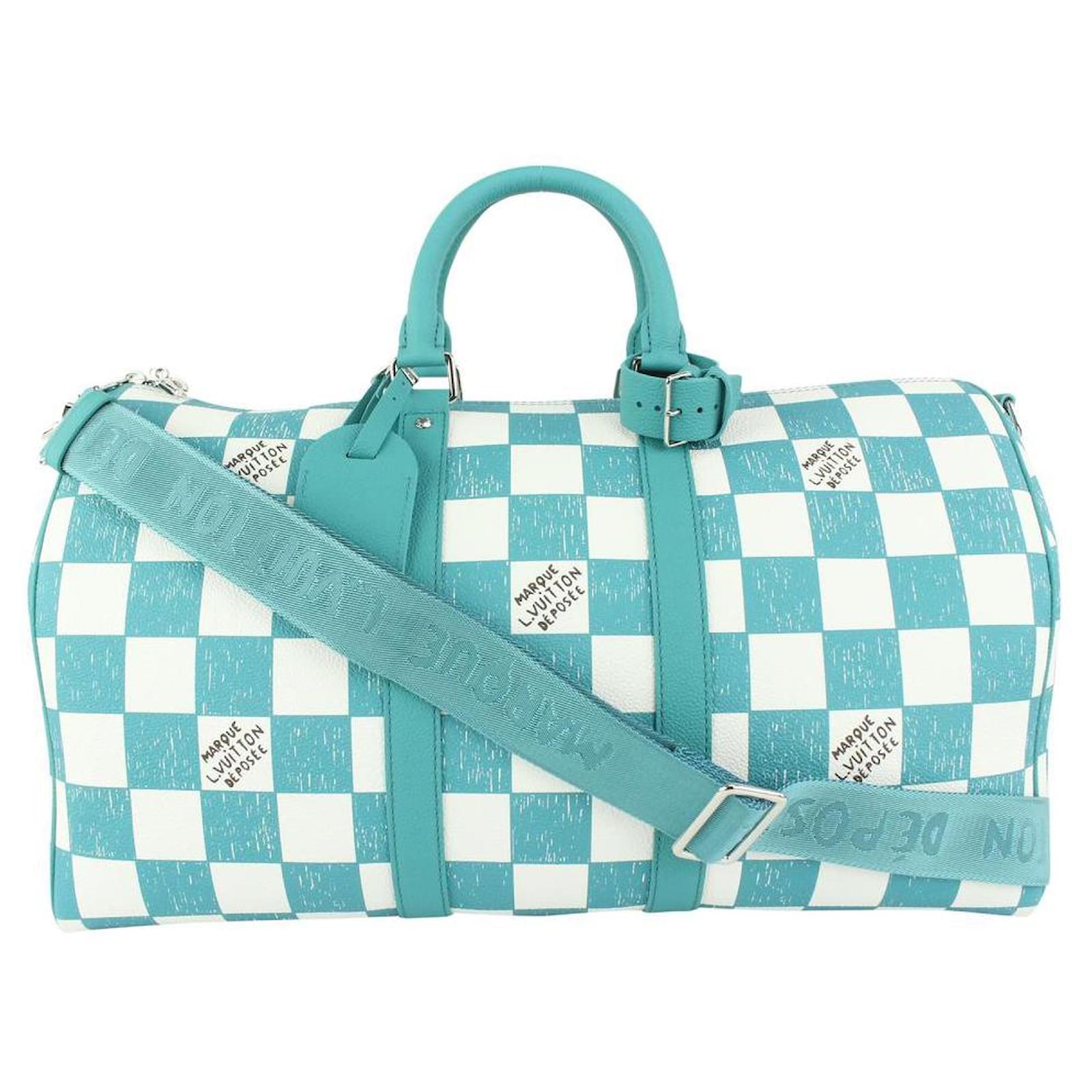 Autre Marque Louis Vuitton Turquoise Damier City Keepall Bandouliere  Leather ref.370943 - Joli Closet