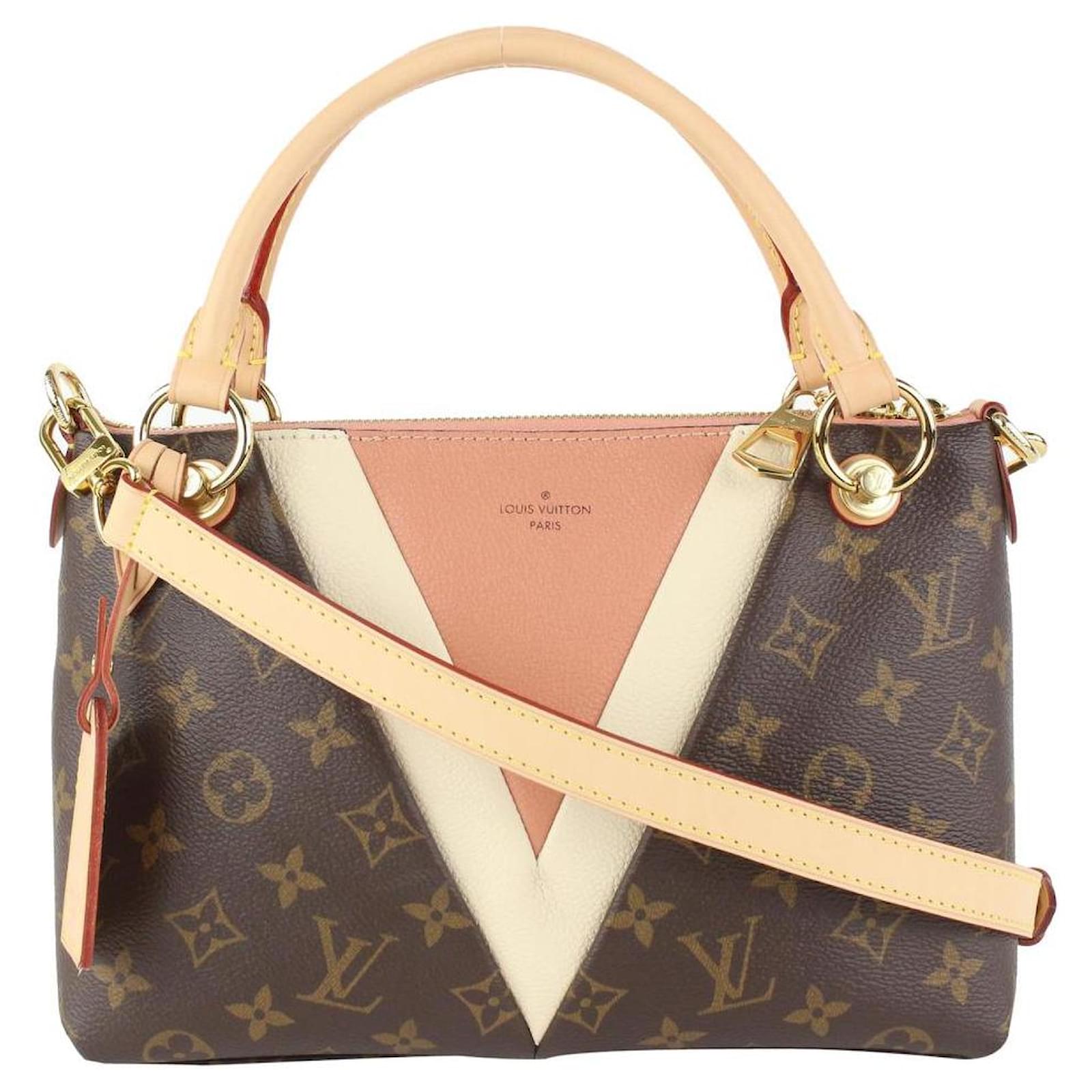 LOUIS VUITTON V Tote BB Monogram Canvas Shoulder Bag Brown