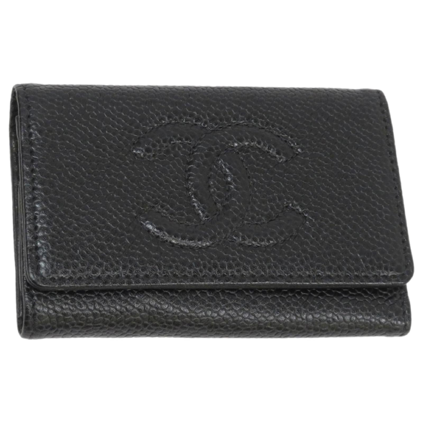 Chanel CC Key Holder Caviar Leather Case Wallet